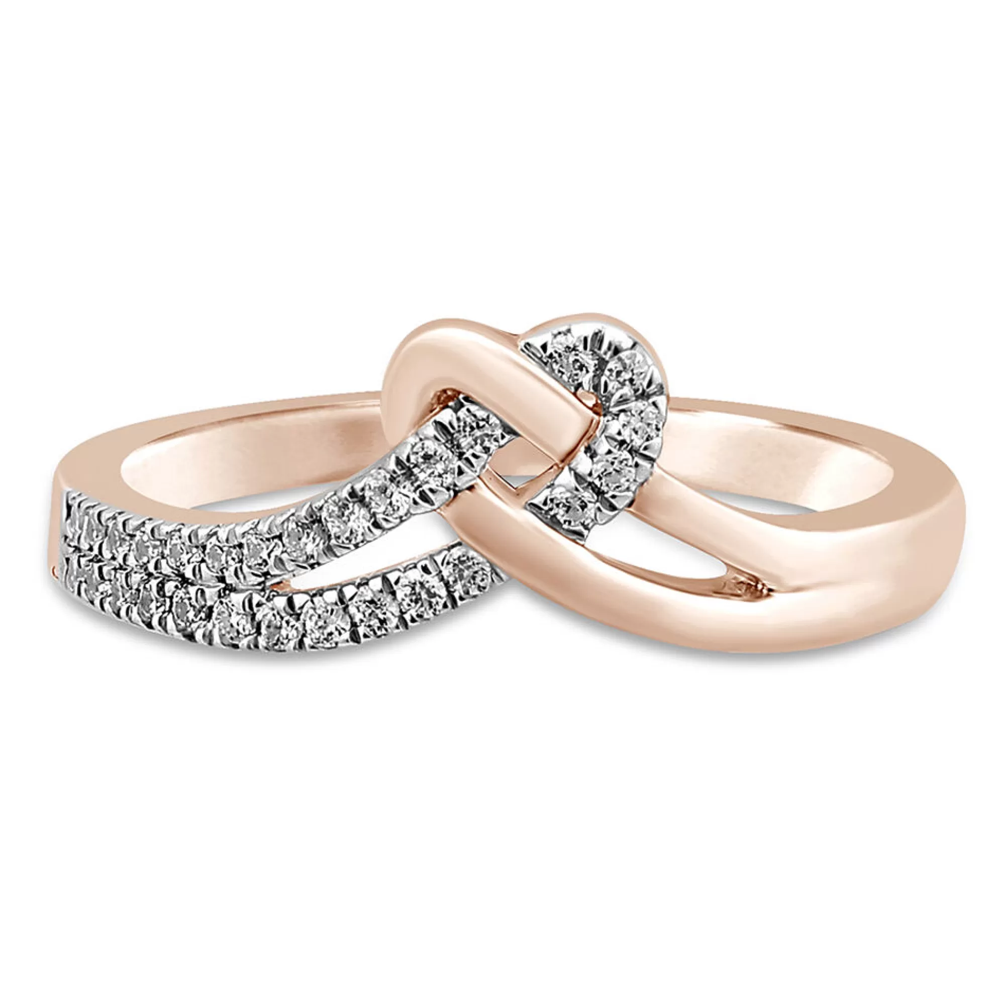 Rings^Linked With Love Lab Grown Diamond Heart Ring In 10K Rose Gold (1/10 Ct. Tw.)