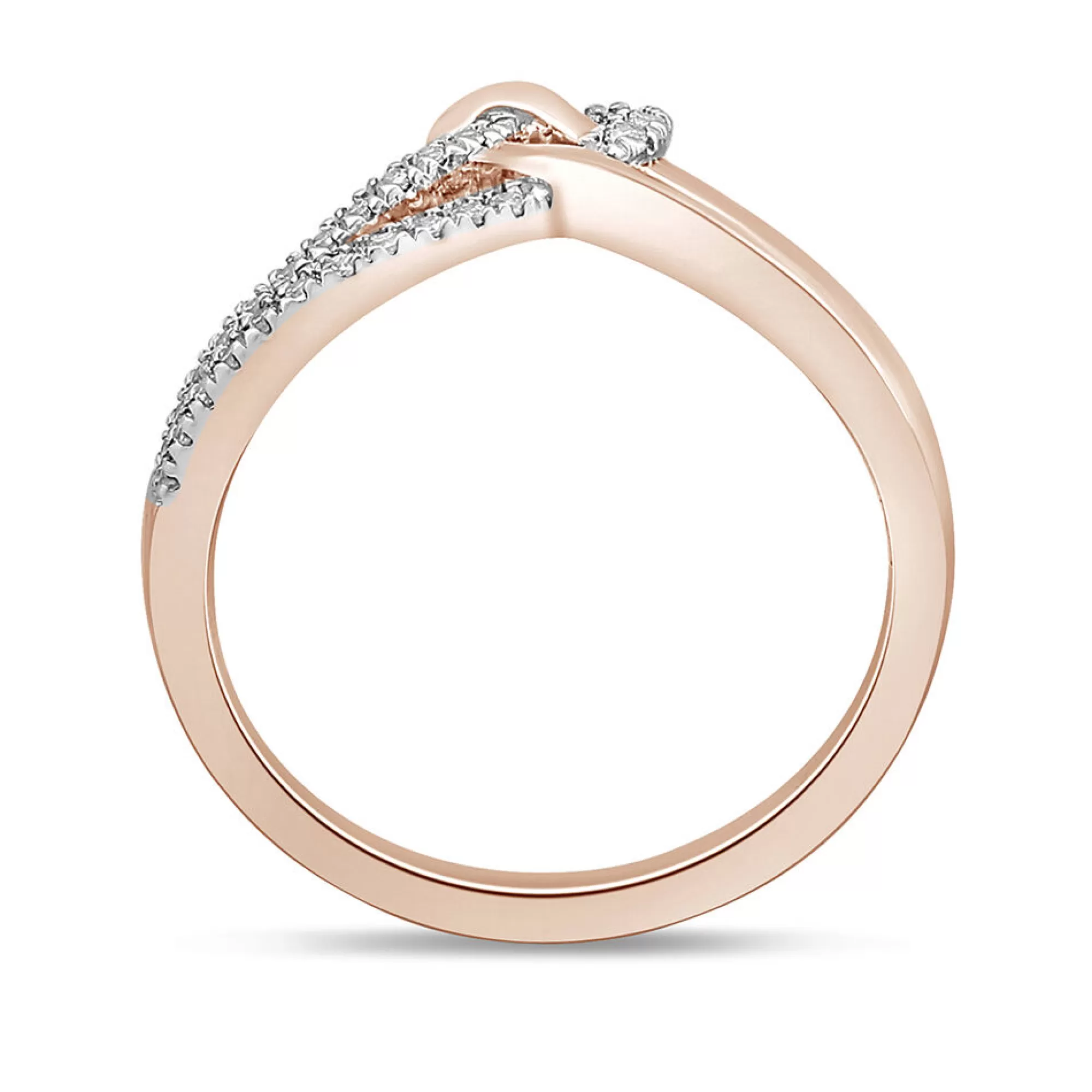 Rings^Linked With Love Lab Grown Diamond Heart Ring In 10K Rose Gold (1/10 Ct. Tw.)