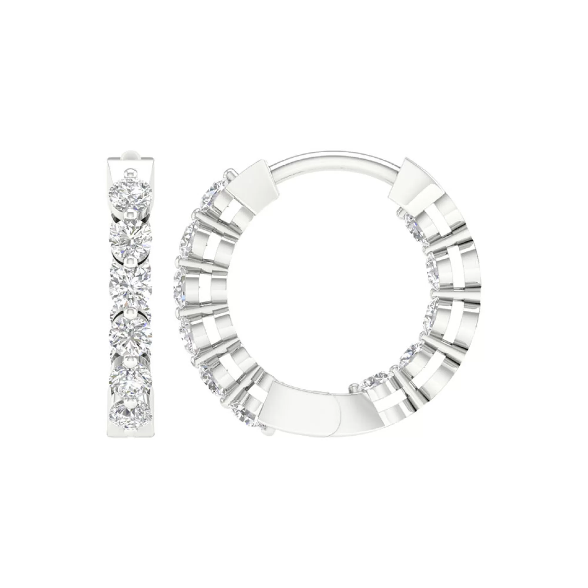 Earrings^Light Heart® Lab Grown Diamond Inside-Out Hoop Earrings In (1/2 Ct. Tw.) 14K White Gold