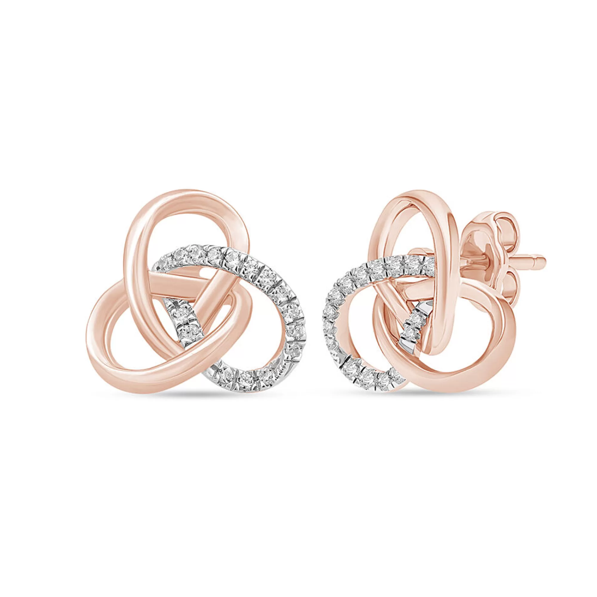 Earrings^Linked With Love Lab Grown Diamond Knot Earrings In 10K Rose Gold (1/10 Ct. Tw.)