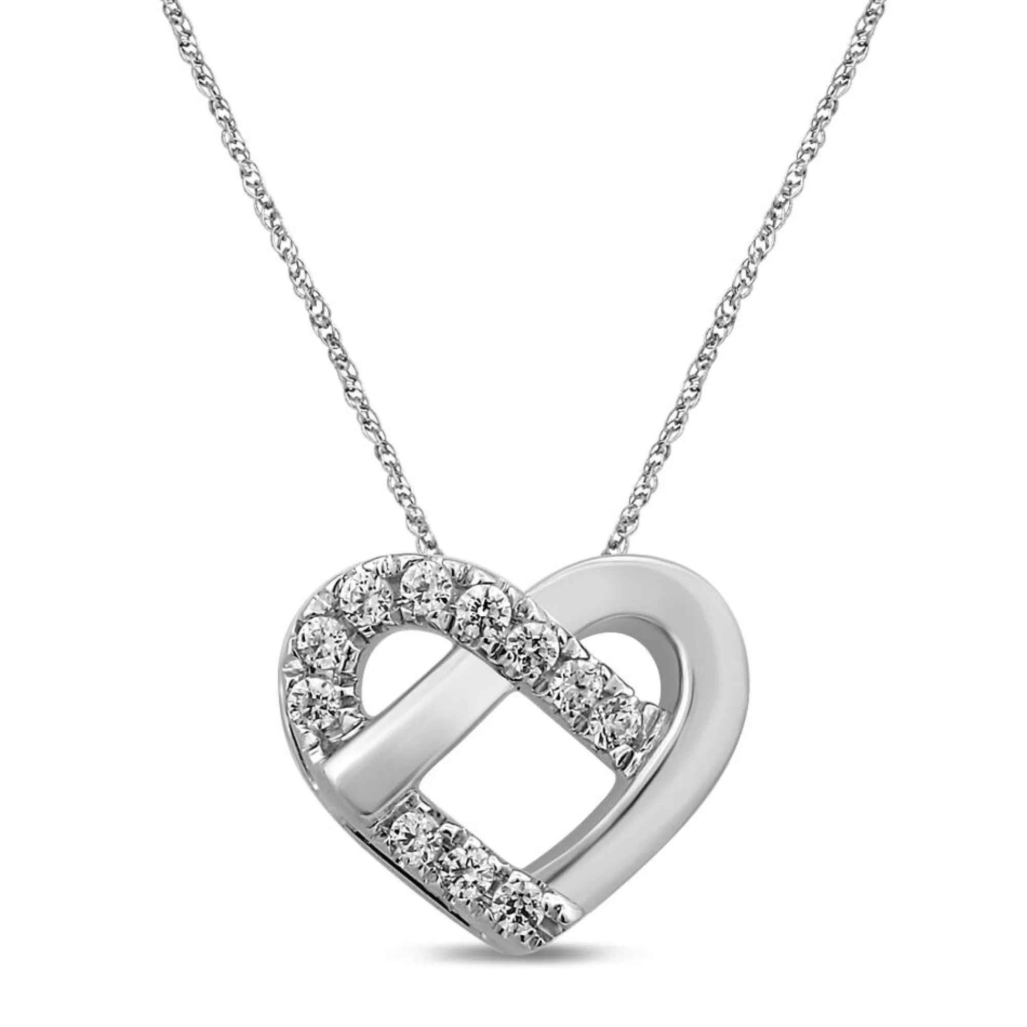 Necklaces & Pendants^Linked With Love Lab Grown Diamond Knotted Heart Pendant In 10K White Gold