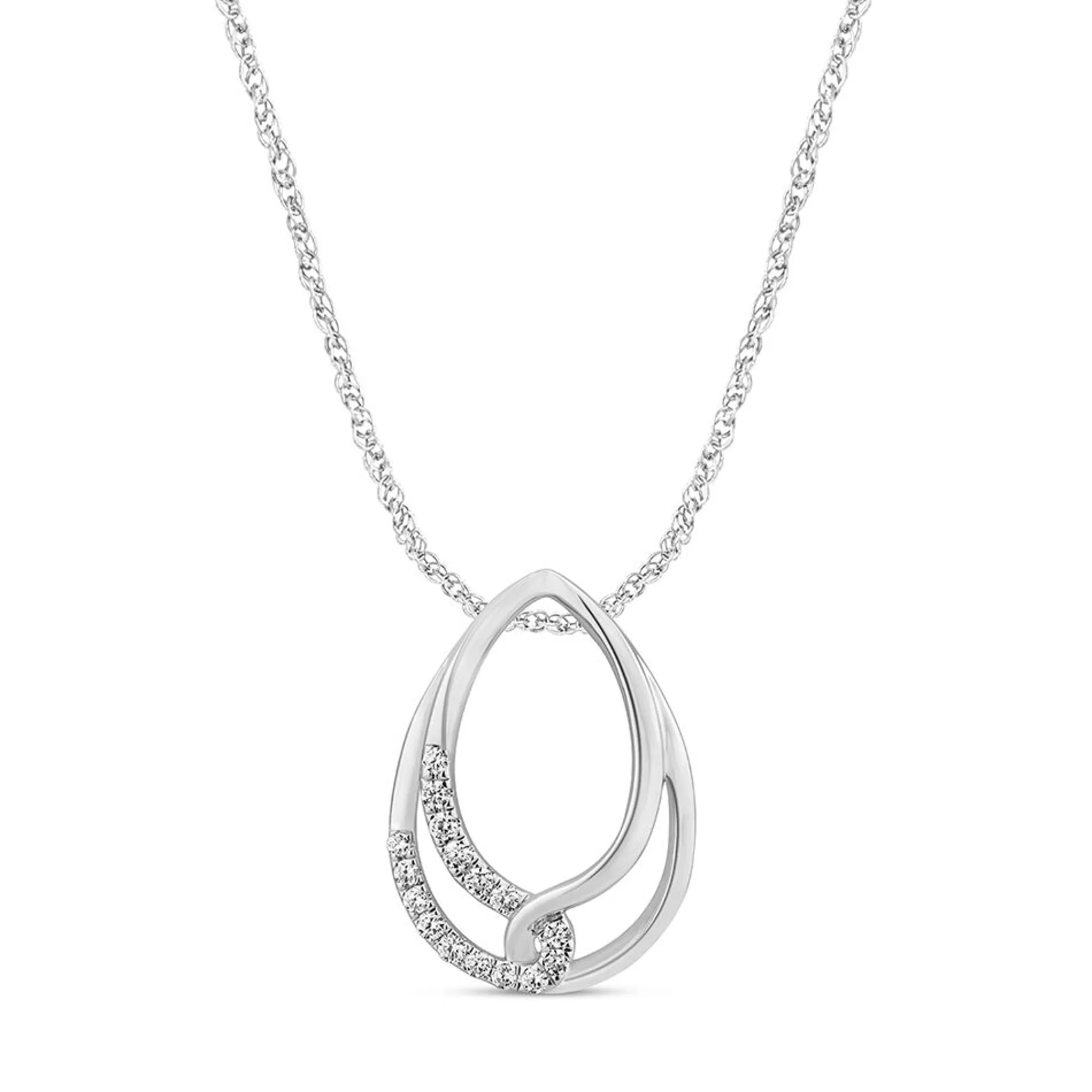 Necklaces & Pendants^Linked With Love Lab Grown Diamond Pear-Shaped Pendant In 10K White Gold (1/10 Ct. Tw.)