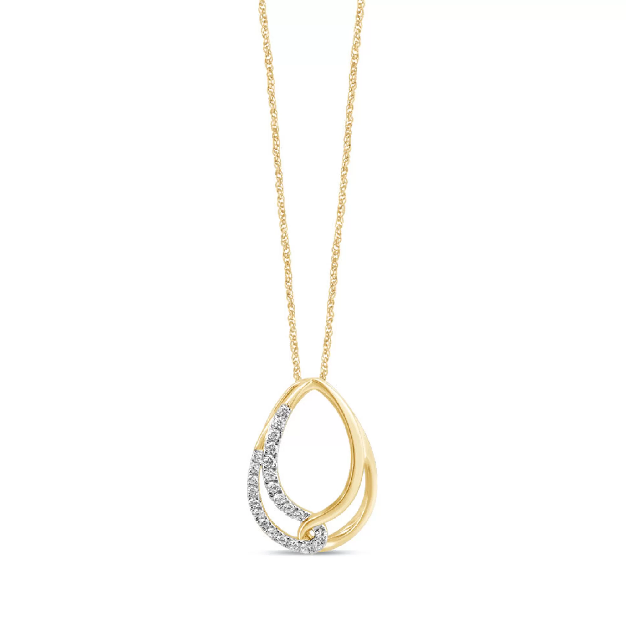 Necklaces & Pendants^Linked With Love Lab Grown Diamond Pear-Shaped Pendant In 10K Yellow Gold (1/5 Ct. Tw.)