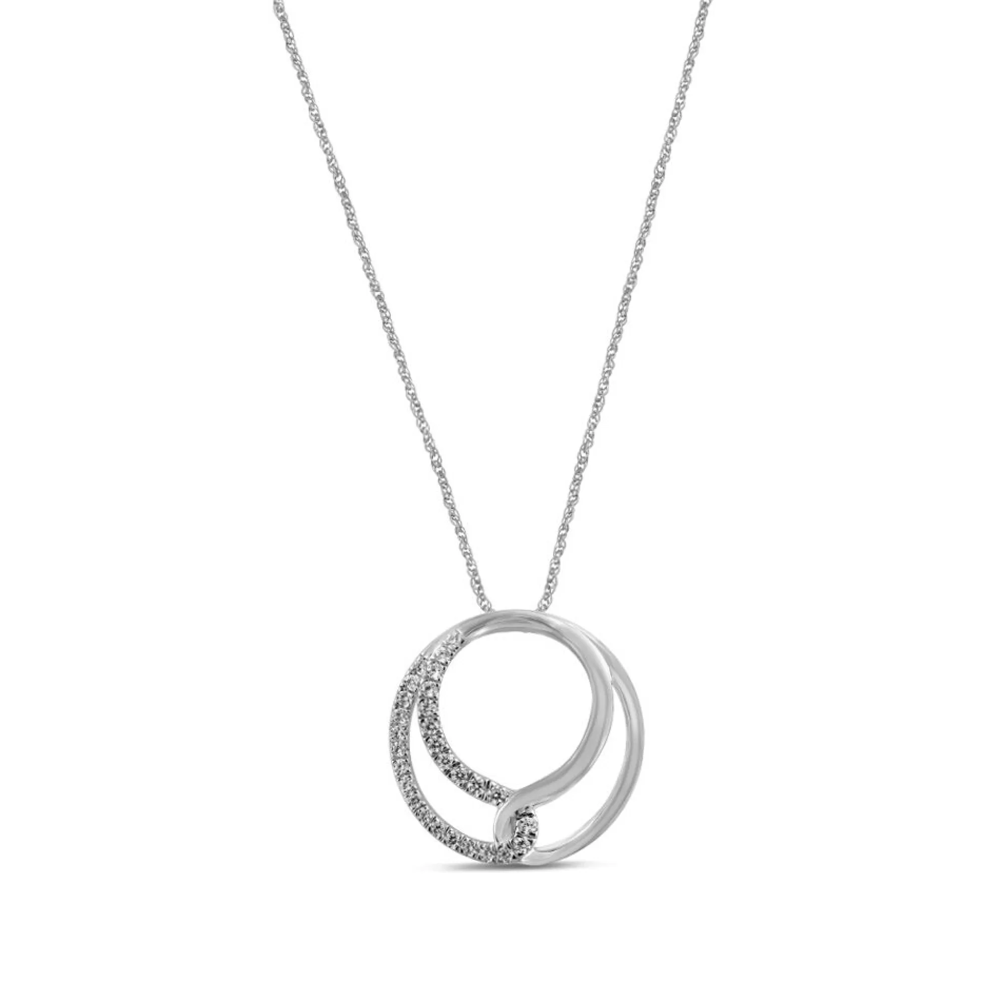 Necklaces & Pendants^Linked With Love Lab Grown Diamond Pendant Circle In 10K White Gold (1/4 Ct. Tw.)