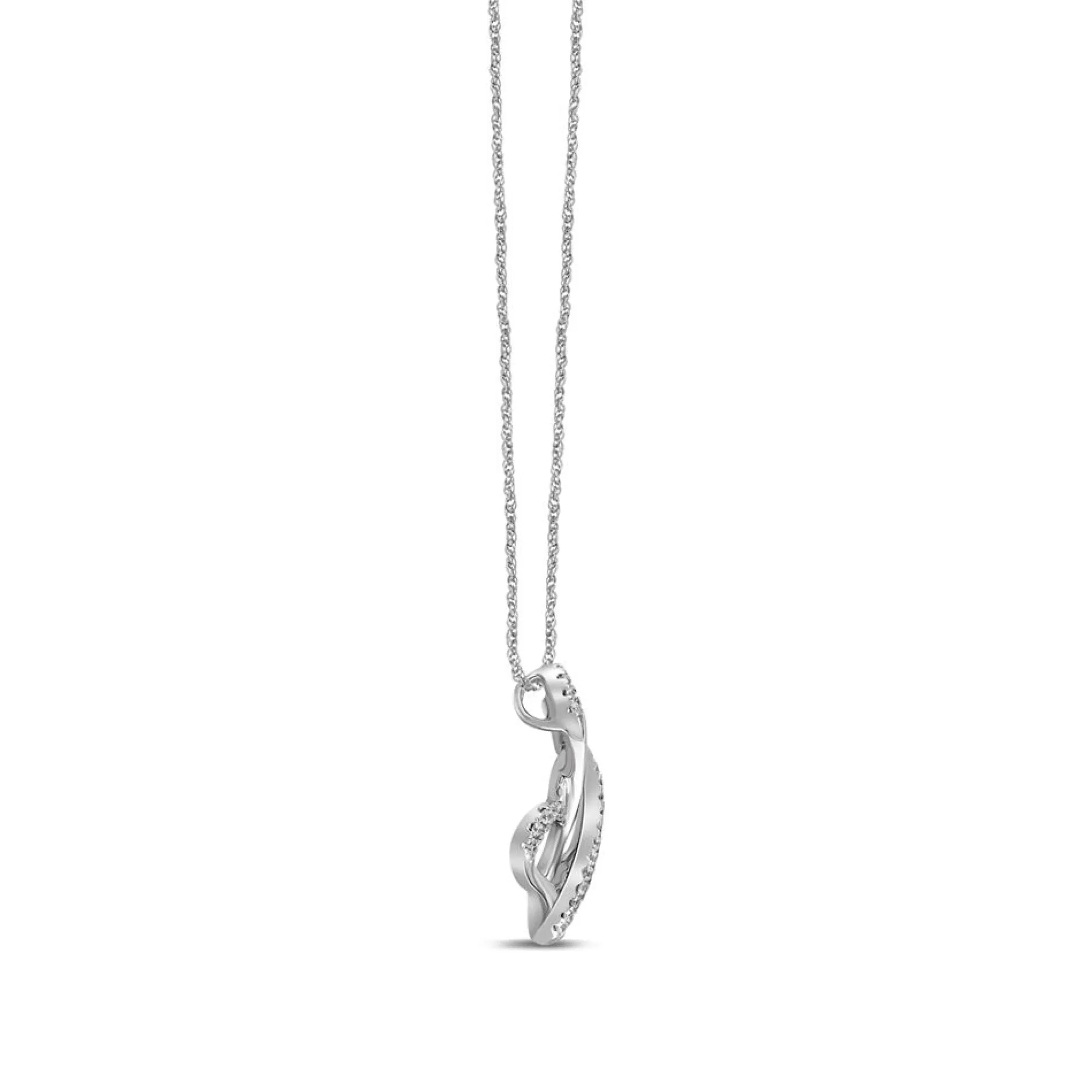 Necklaces & Pendants^Linked With Love Lab Grown Diamond Pendant Pair Of Hearts In 10K White Gold (1/4 Ct. Tw.)