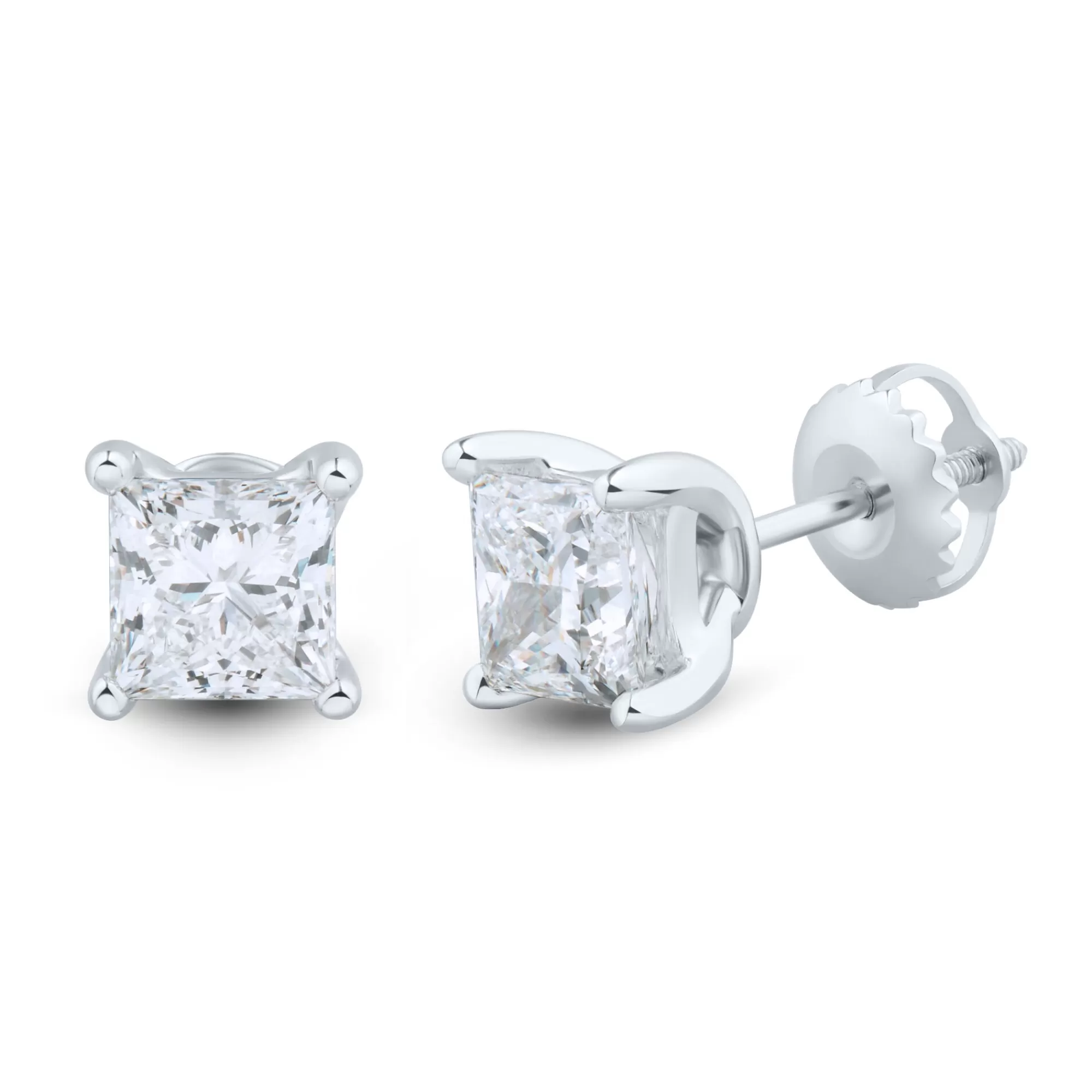 Earrings^Light Heart® Lab Grown Diamond Princess-Cut Martini Stud (1 1/2 Ct. Tw.)