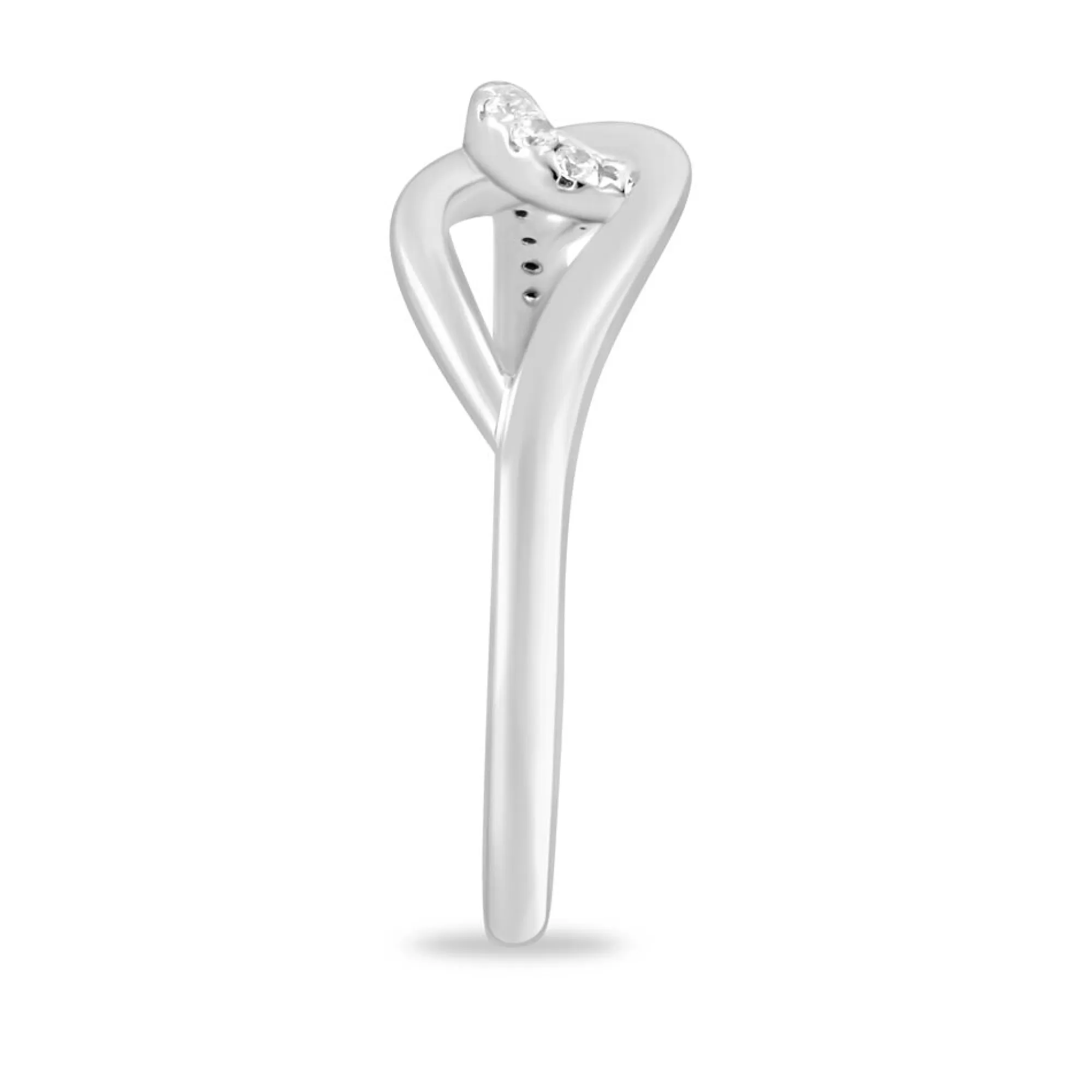 Rings^Linked With Love Lab Grown Diamond Ring With Locked Loops In 10K White Gold (1/10 Ct. Tw.)