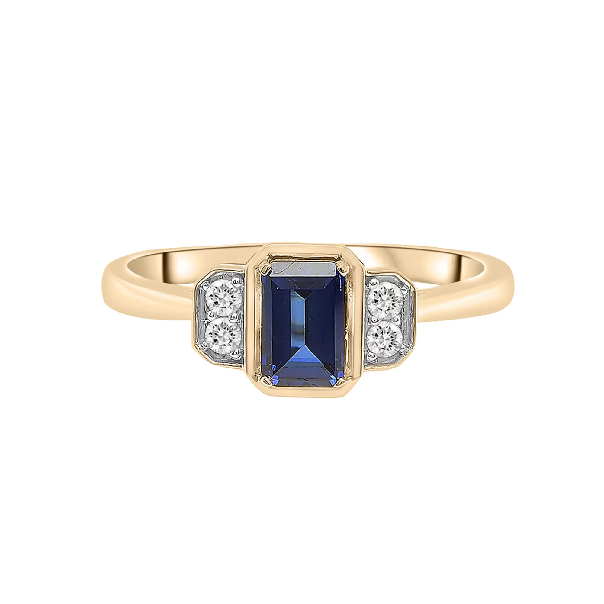 Rings^Laure by Aurate Lab-Created Blue Sapphire And Lab-Created White Sapphire Vintage Ring In Vermeil