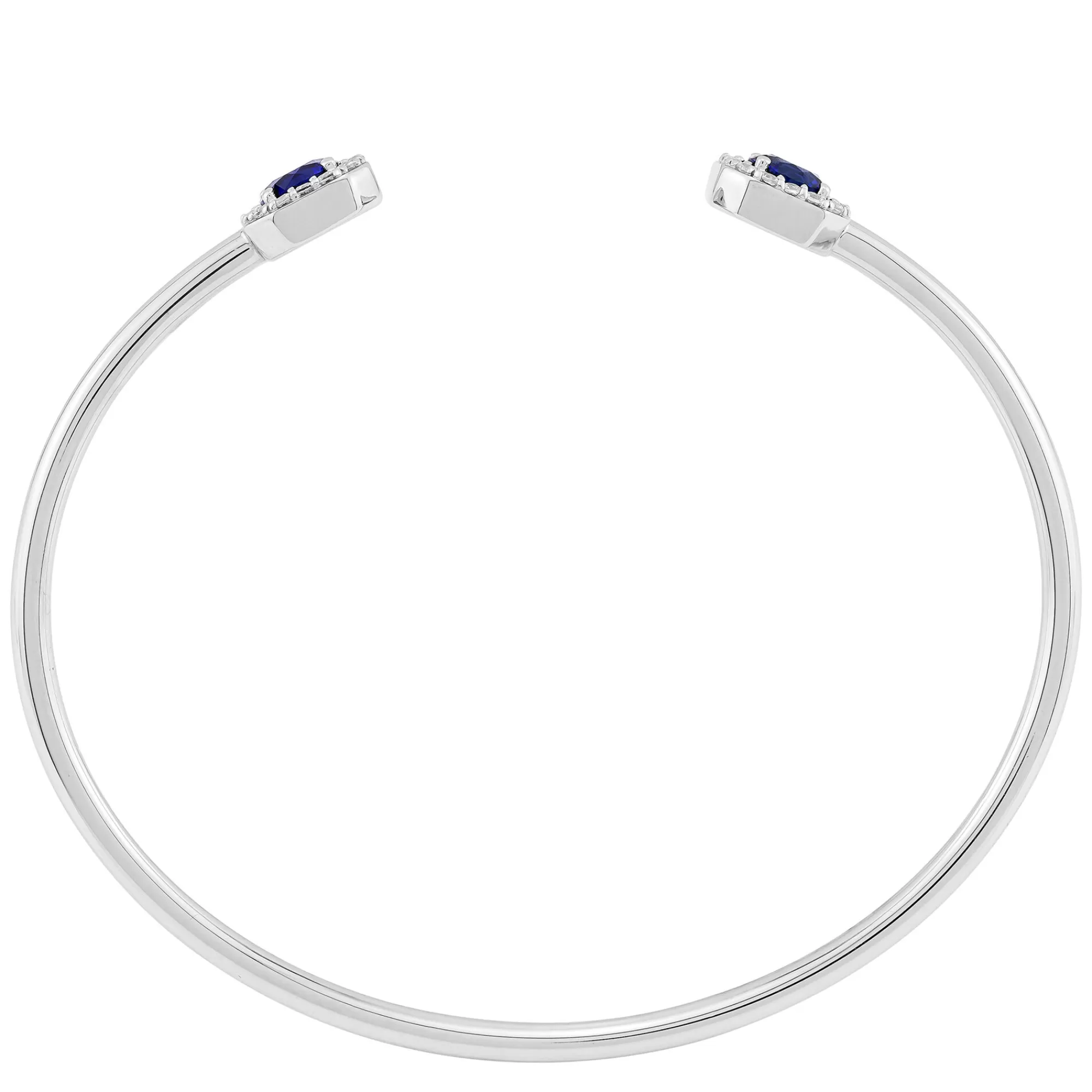 Bracelets^Layering & Stacking Lab-Created Blue Sapphire Cuff Bracelet With Lab-Created White Sapphire In Sterling Silver
