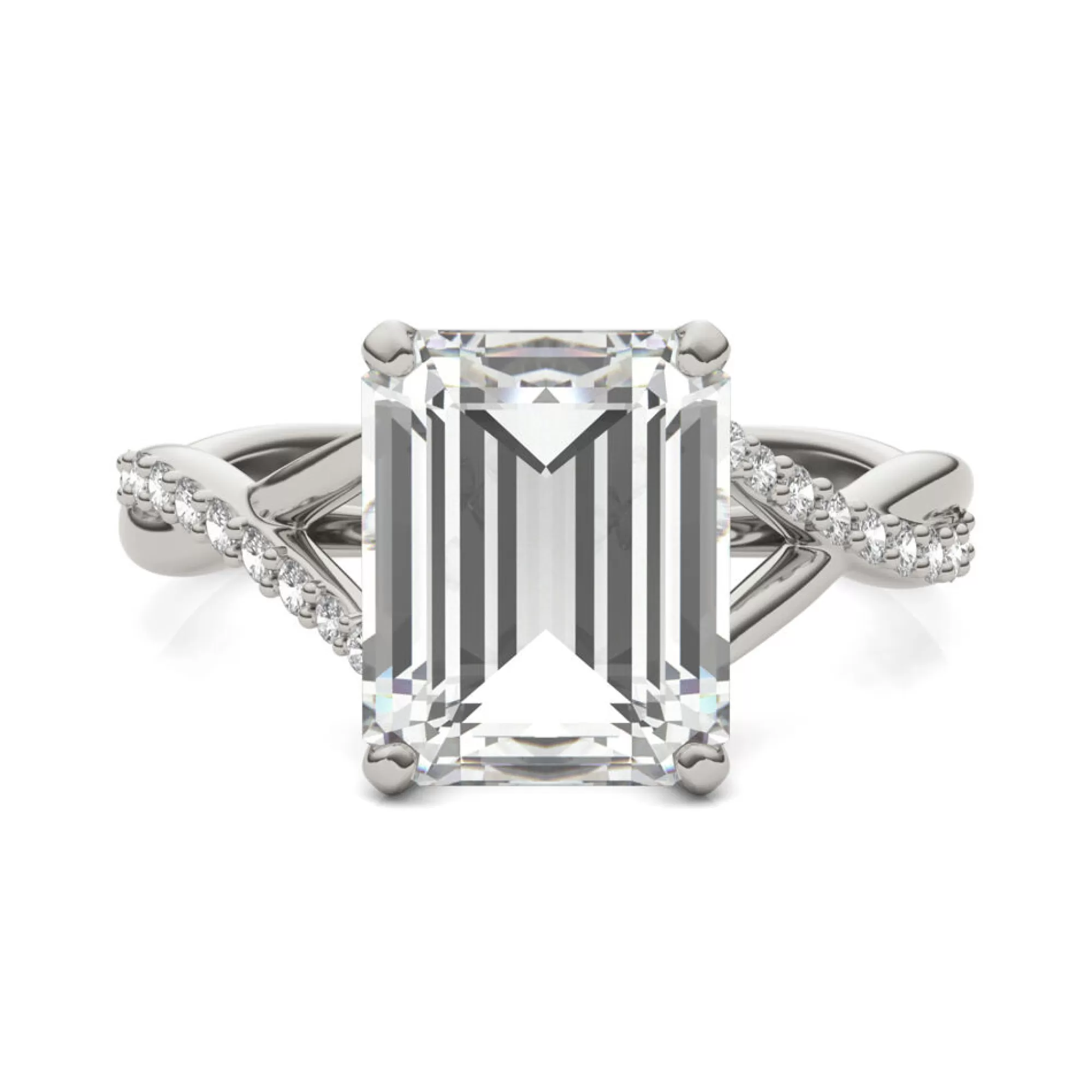 Rings^Charles & Colvard-Forever One™ Lab-Created Moissanite Engagement Ring In 14K White Gold (3-3/4 Ct. Tw.)