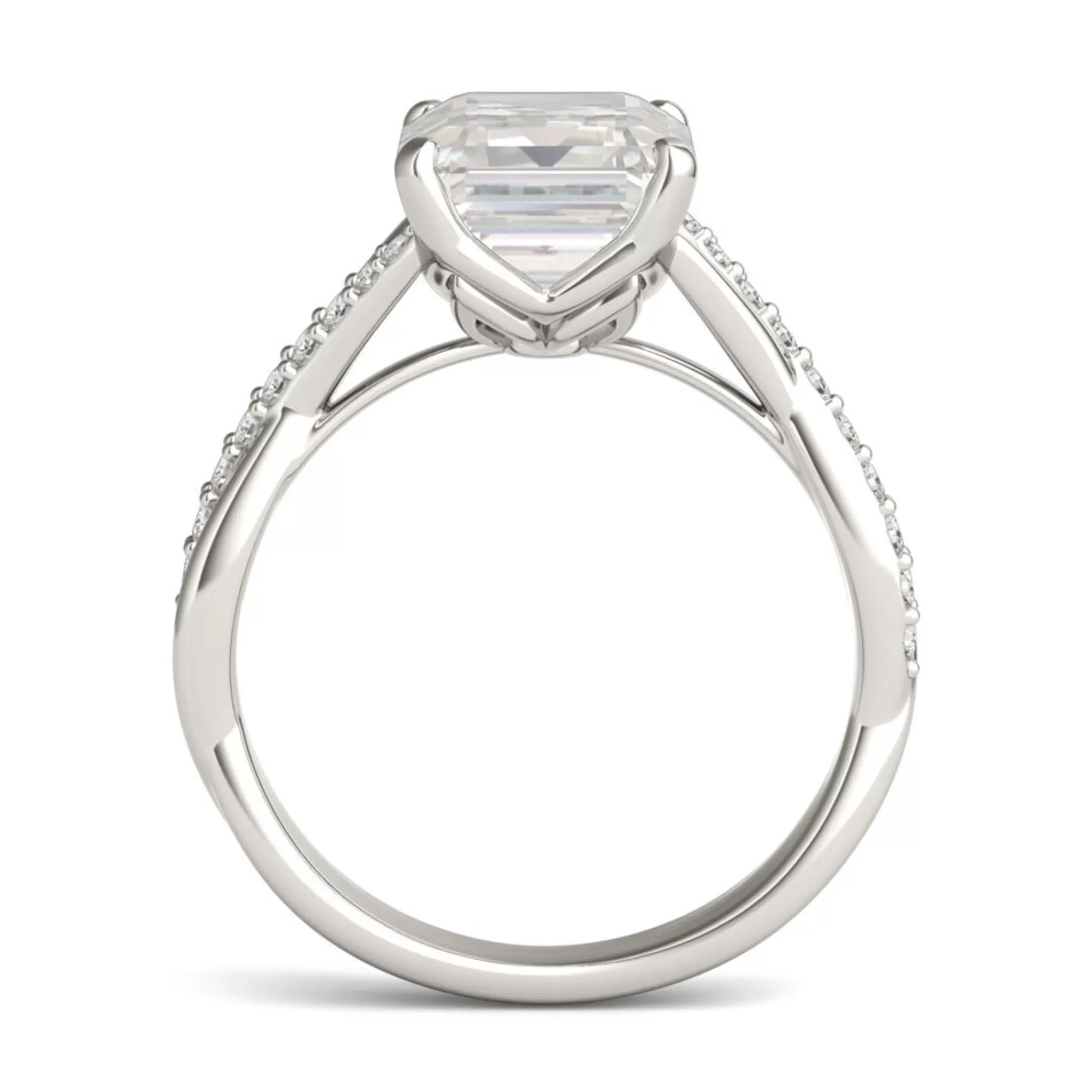 Rings^Charles & Colvard-Forever One™ Lab-Created Moissanite Engagement Ring In 14K White Gold (3-3/4 Ct. Tw.)