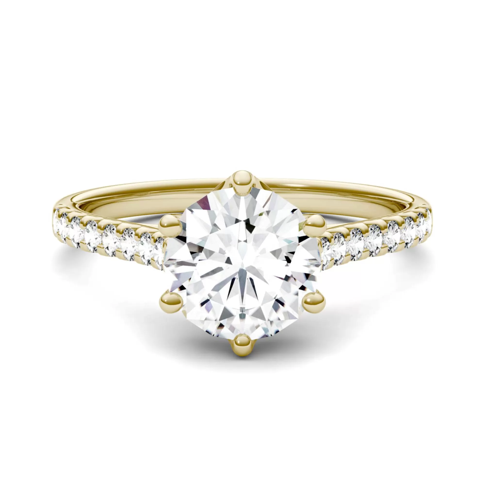 Rings^Charles & Colvard-Forever One™ Lab-Created Moissanite Engagement Ring In 14K Yellow Gold (1-3/4 Ct. Tw.)