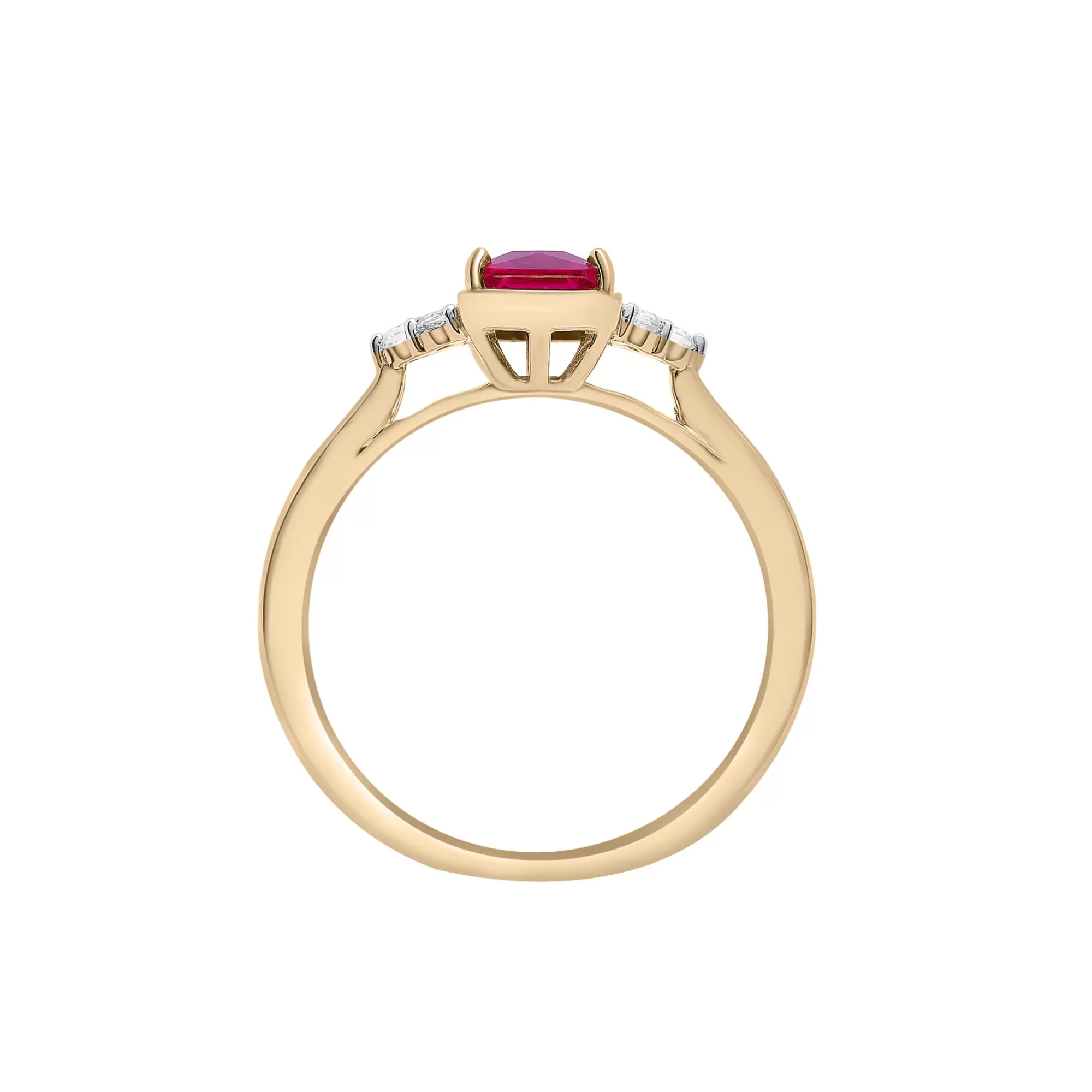 Rings^Laure by Aurate Lab-Created Ruby And Lab- Created White Sapphire Ring In Vermeil