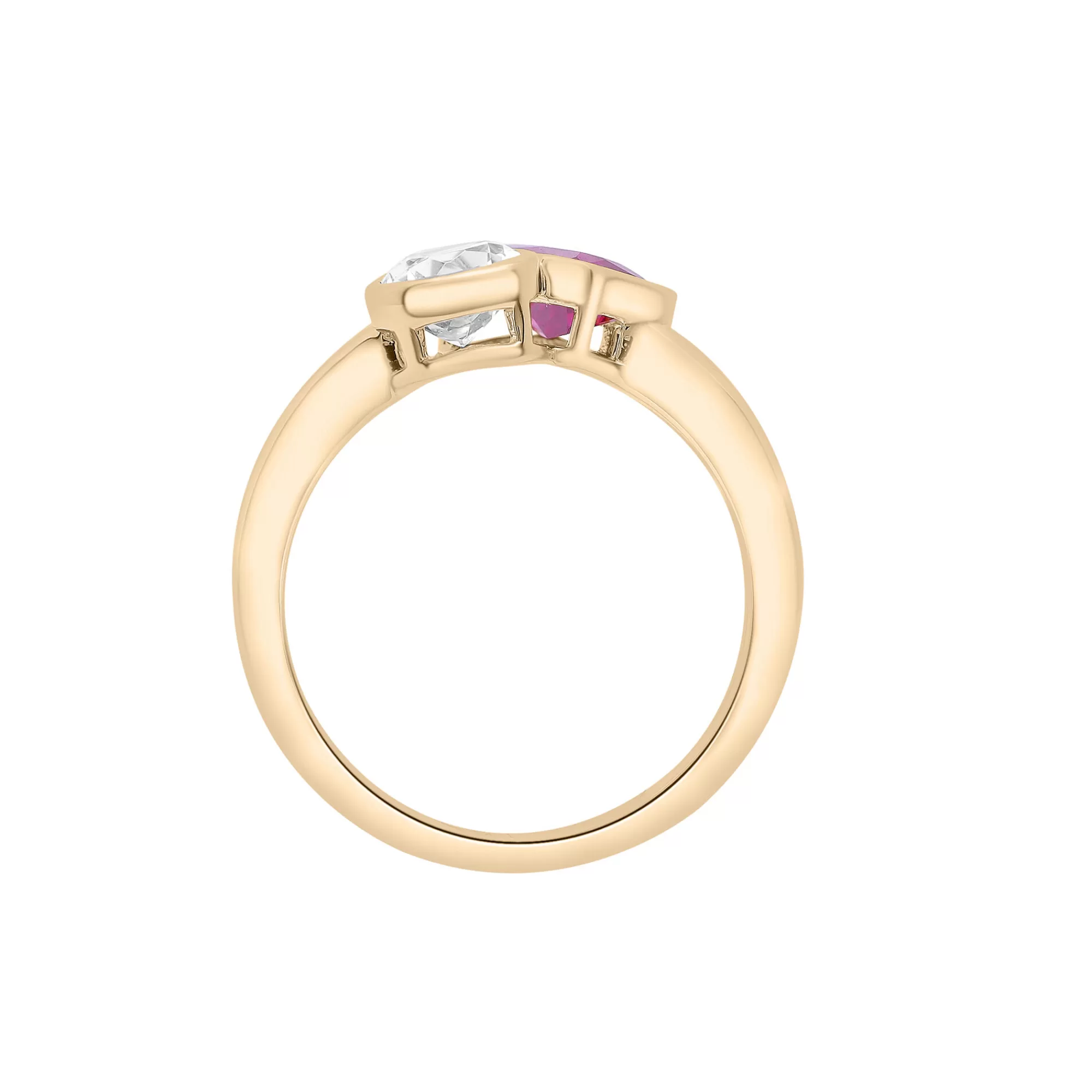 Rings^Laure by Aurate Lab-Created Ruby And Lab-Created White Sapphire Two-Stone Ring In Vermeil