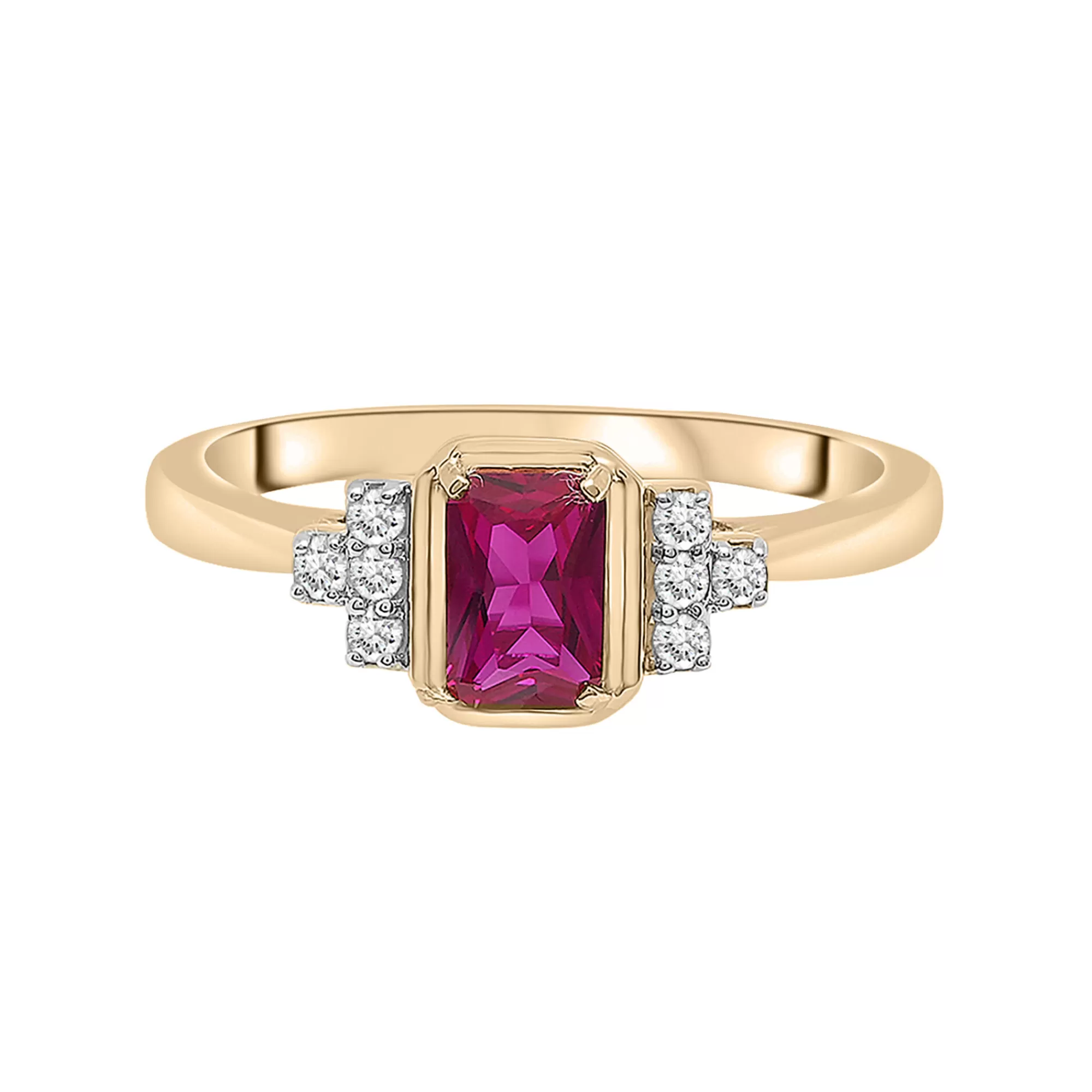 Rings^Laure by Aurate Lab-Created Ruby And Lab-Created White Sapphire Vintage Ring In Vermeil