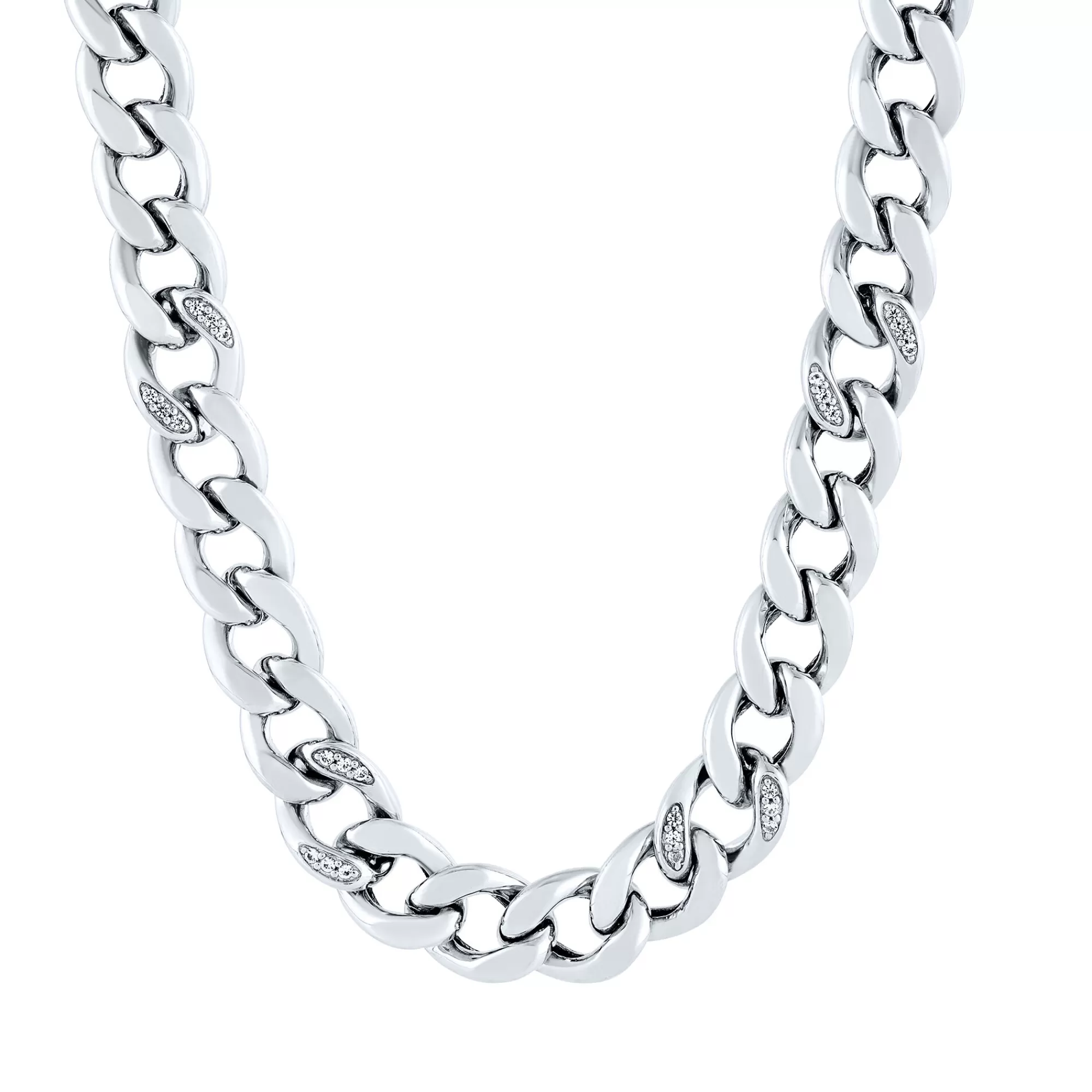 Necklaces & Pendants^* Lab-Created White Sapphire Chain Link Necklace In Sterling Silver