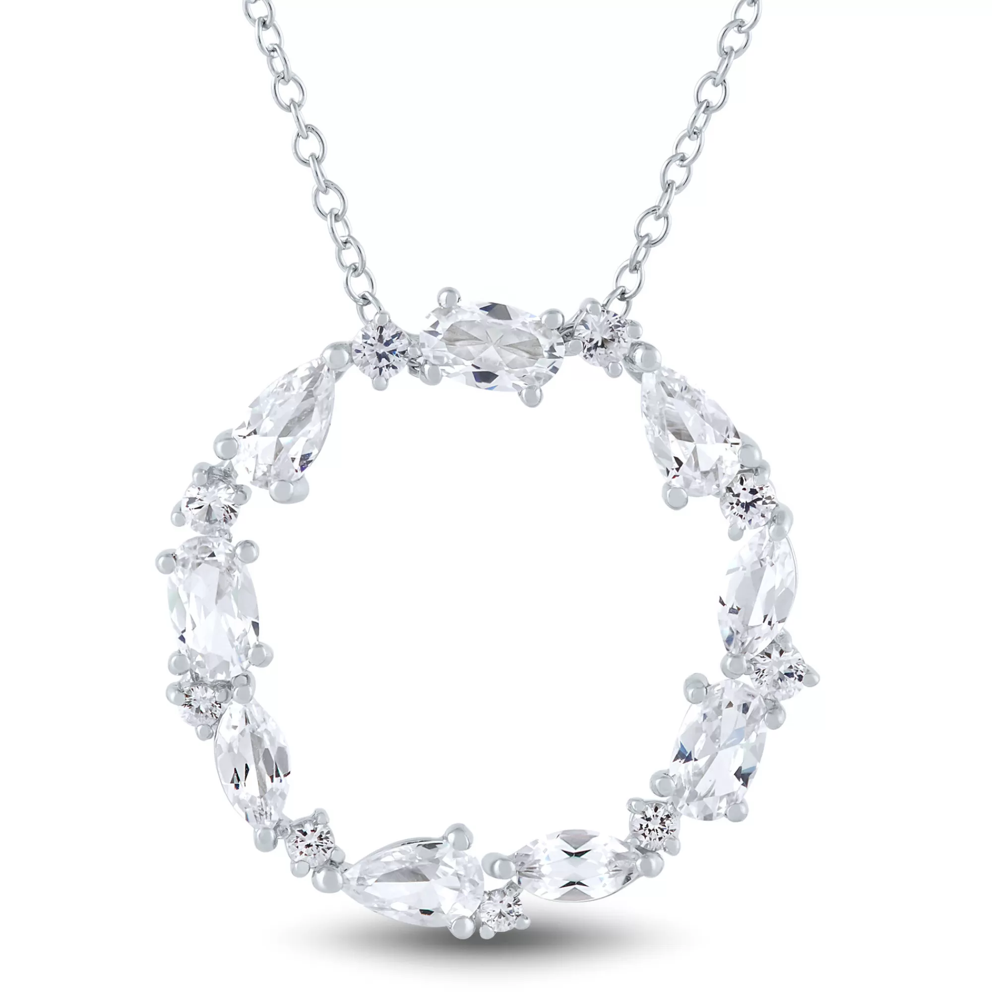 Necklaces & Pendants^* Lab-Created White Sapphire Pendant In Sterling Silver