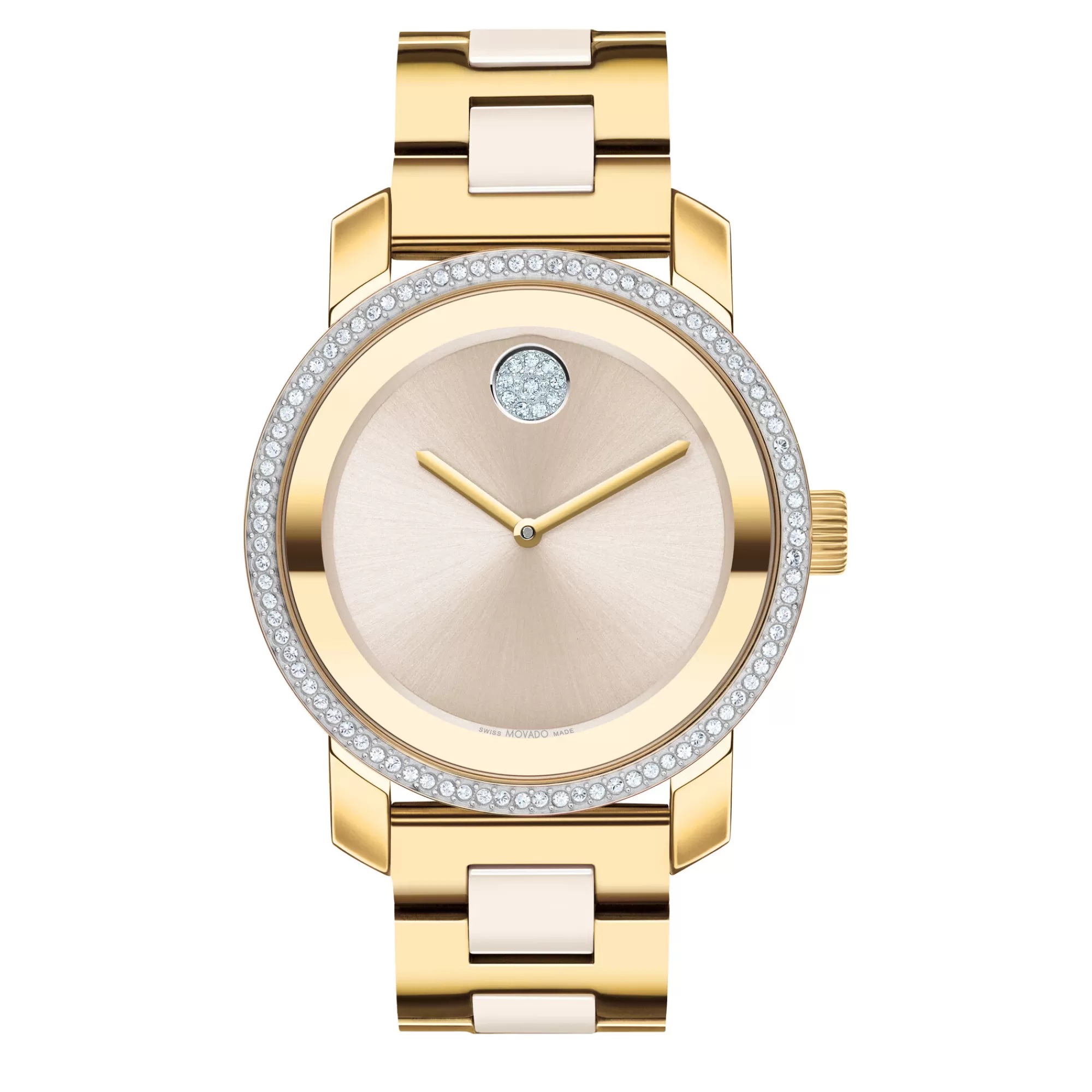 Women's Watches^Movado® Bold® Ladies' Ceramic Dress Watch In Gold Ion-Plated Stainless Steel