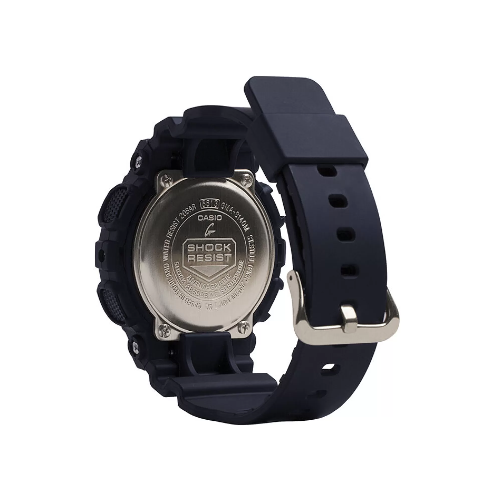 Women's Watches^G-Shock Ladies Black Resin Watch With Yellow Gold-Tone Accent