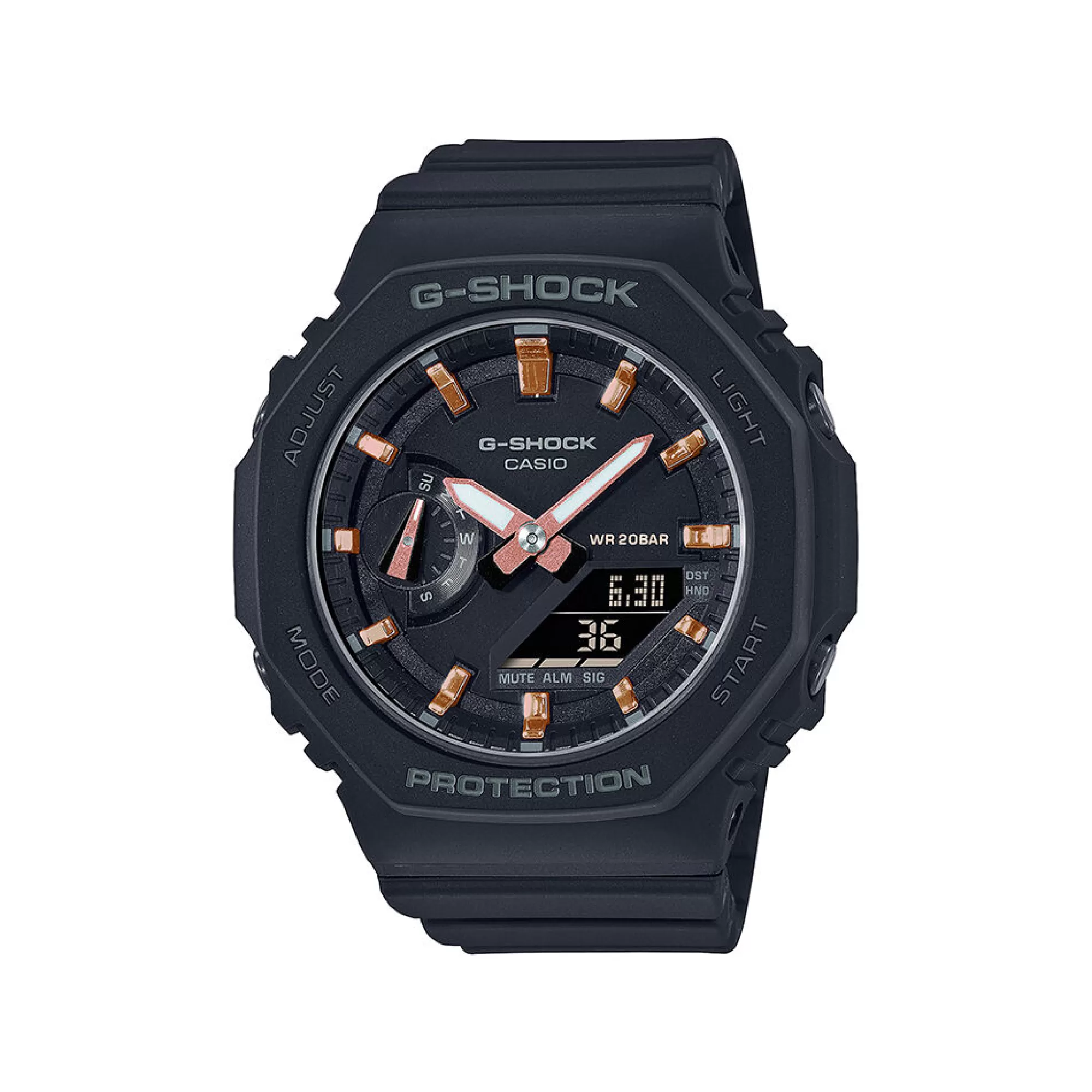 Women's Watches^G-Shock Ladies' 2100-Series Watch In Matte Black With Pink Accent