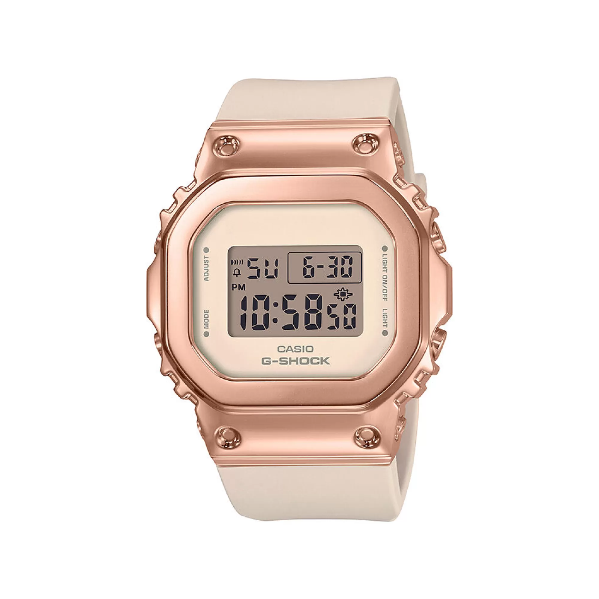 Women's Watches^G-Shock Ladies' 5600-Series Watch, Rose Gold-Tone & Matte Beige Resin