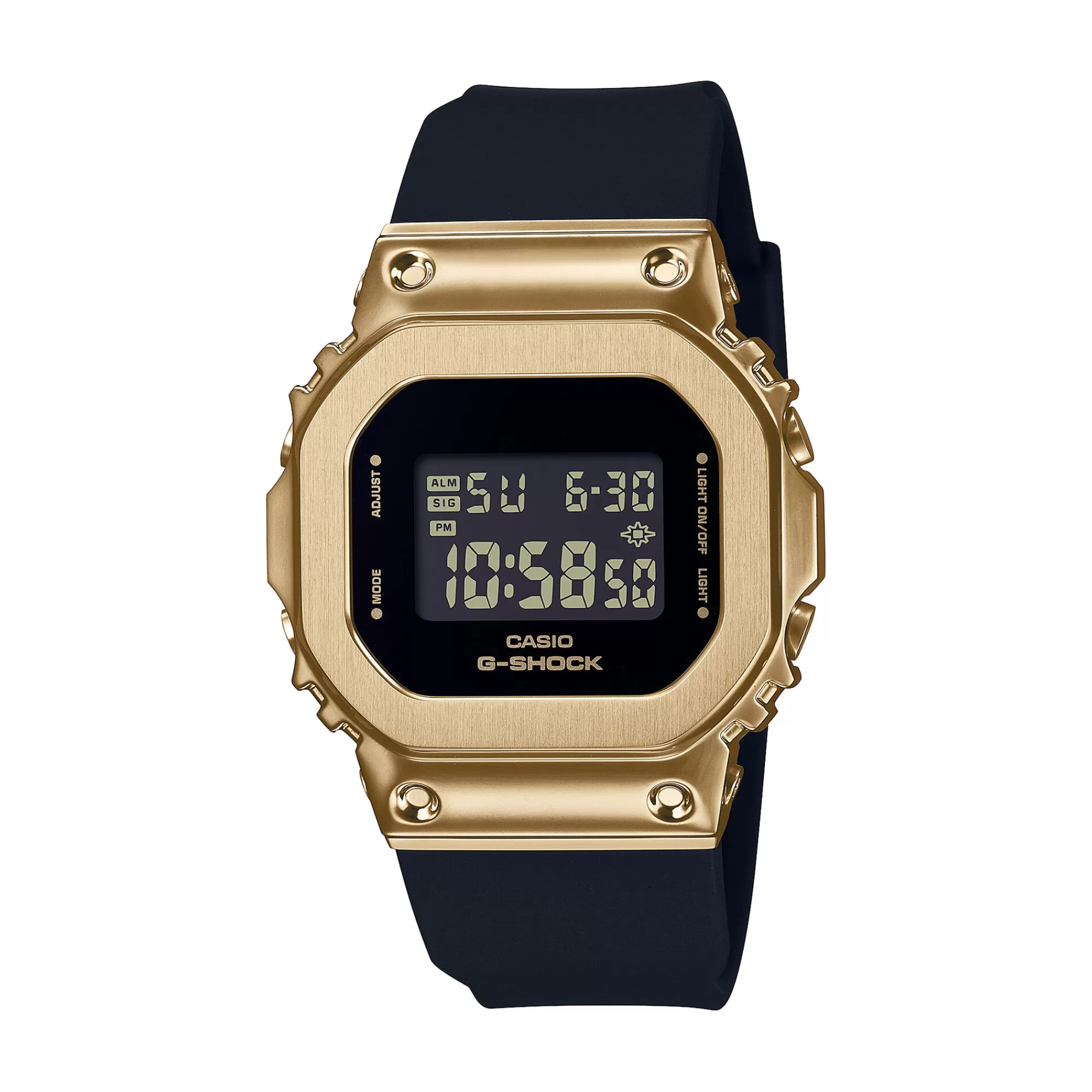 Women's Watches^G-Shock Ladies' 5600-Series Watch With Yellow Gold-Tone Resin Case And Black Resin Strap