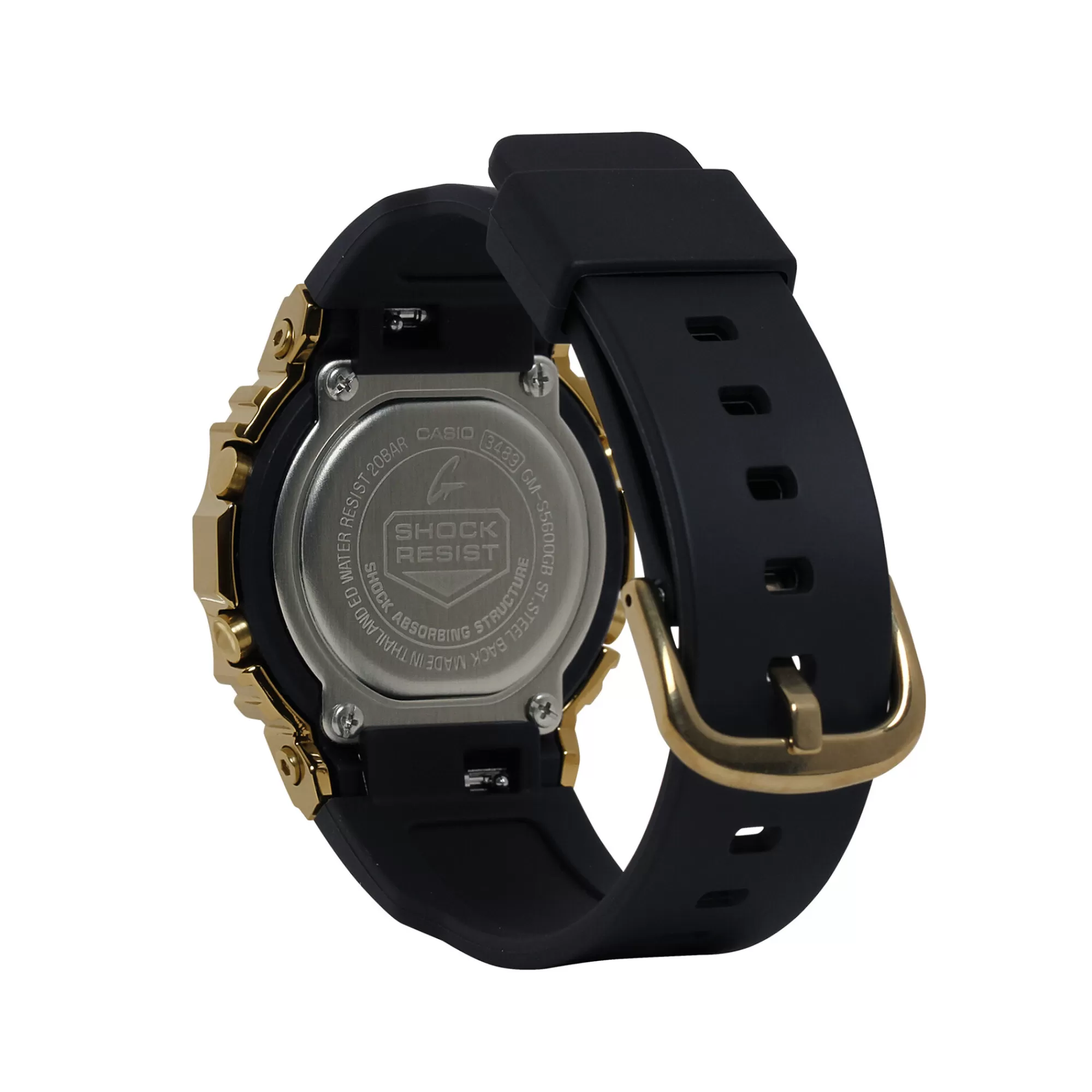 Women's Watches^G-Shock Ladies' 5600-Series Watch With Yellow Gold-Tone Resin Case And Black Resin Strap