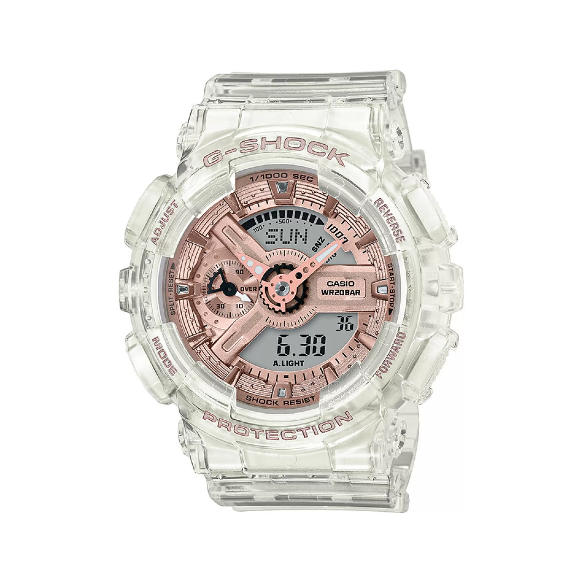 Women's Watches^G-Shock Ladies Skeleton Watch With Translucent Resin & Rose-Tone Dial