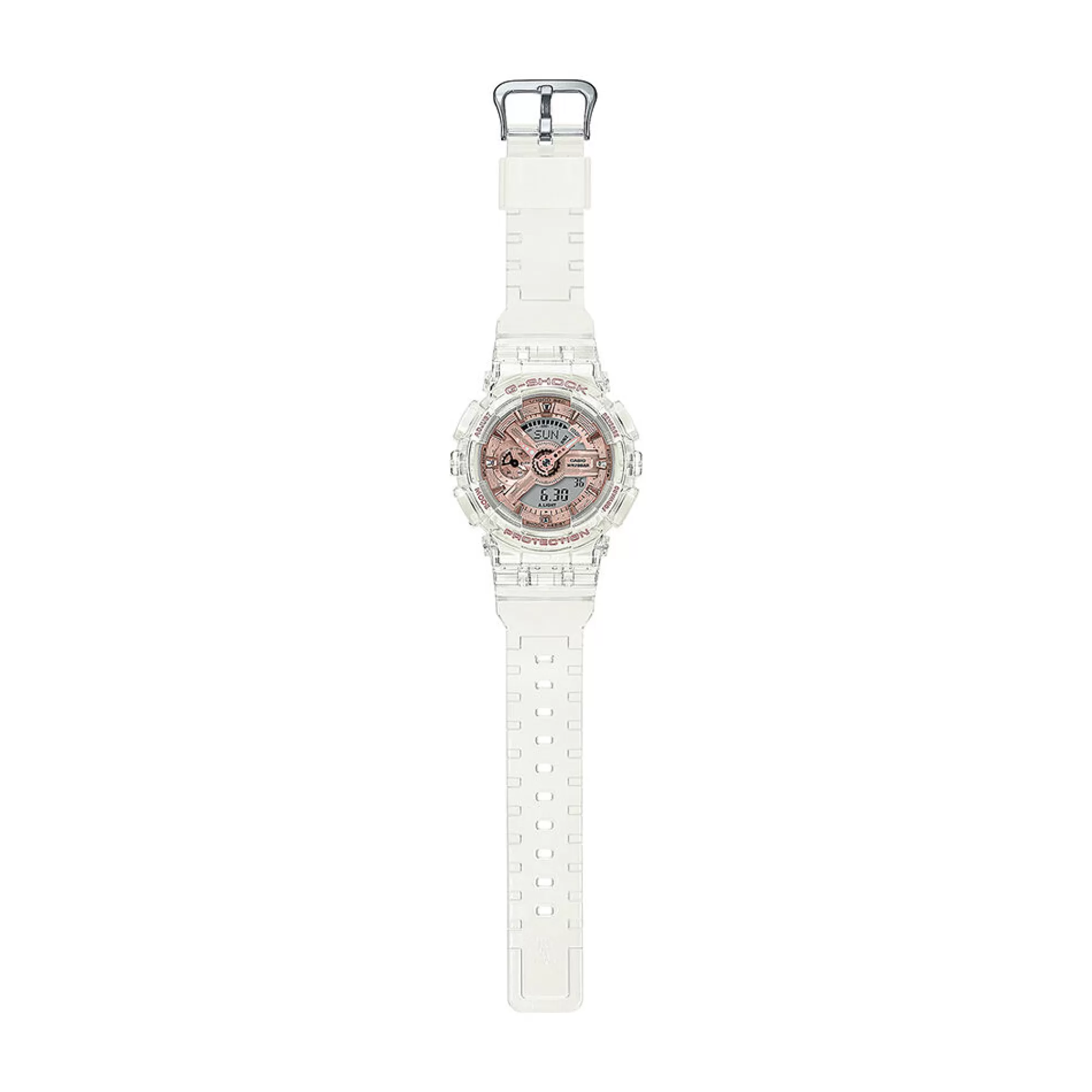 Women's Watches^G-Shock Ladies Skeleton Watch With Translucent Resin & Rose-Tone Dial