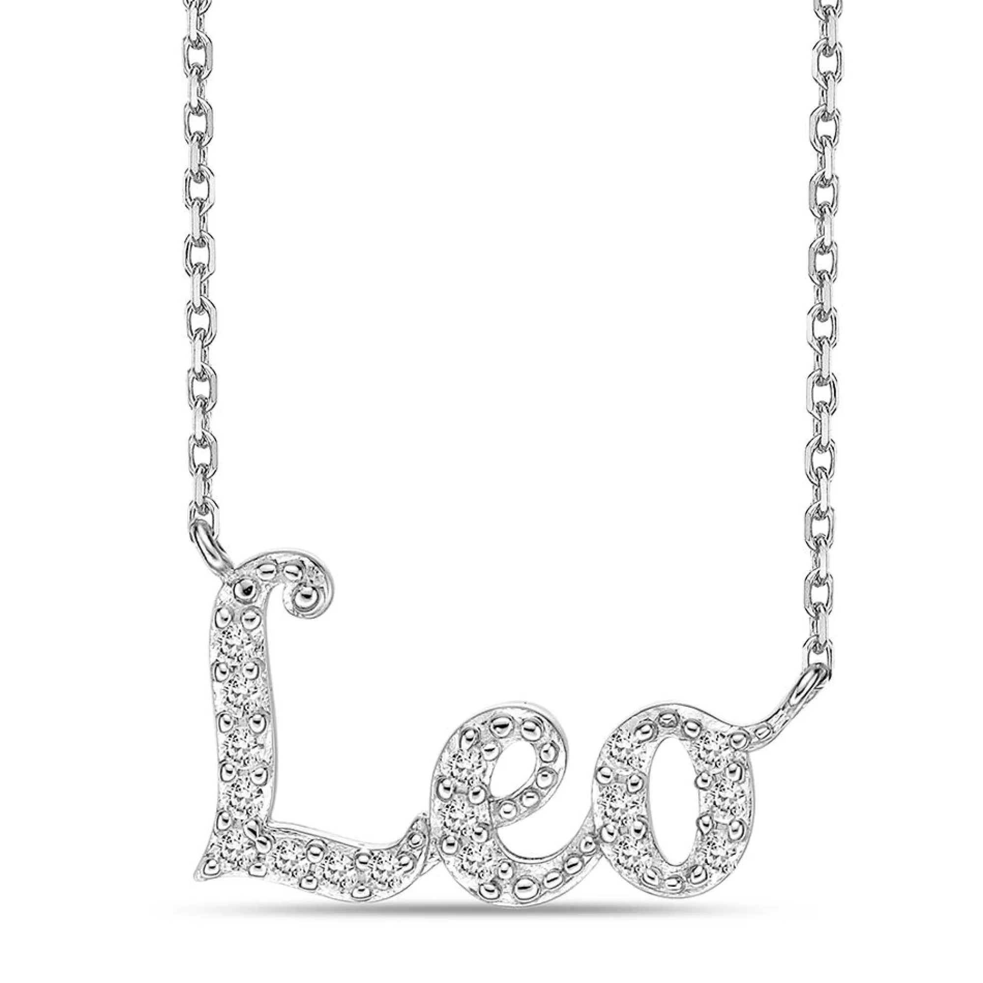 Necklaces & Pendants^* Leo Lab Created White Sapphire Necklace In Sterling Silver