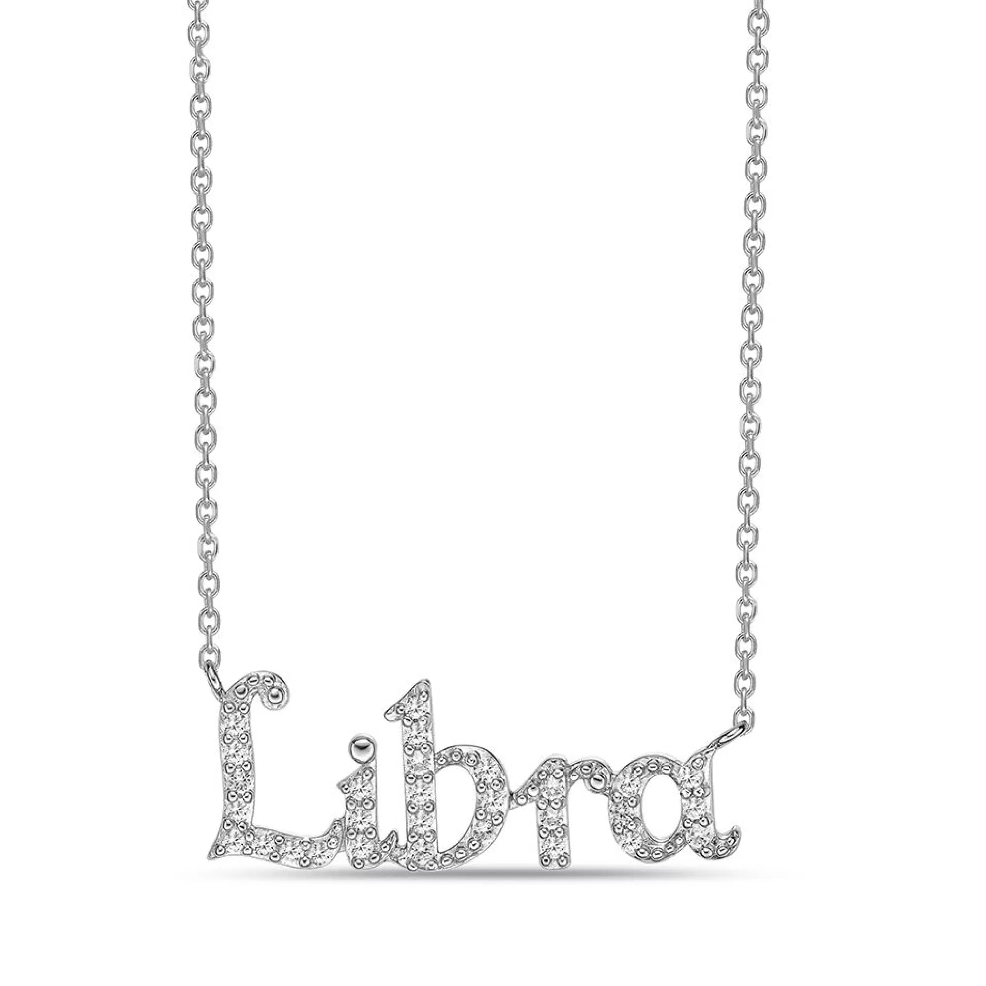 Necklaces & Pendants^* Libra Lab Created White Sapphire Necklace In Sterling Silver