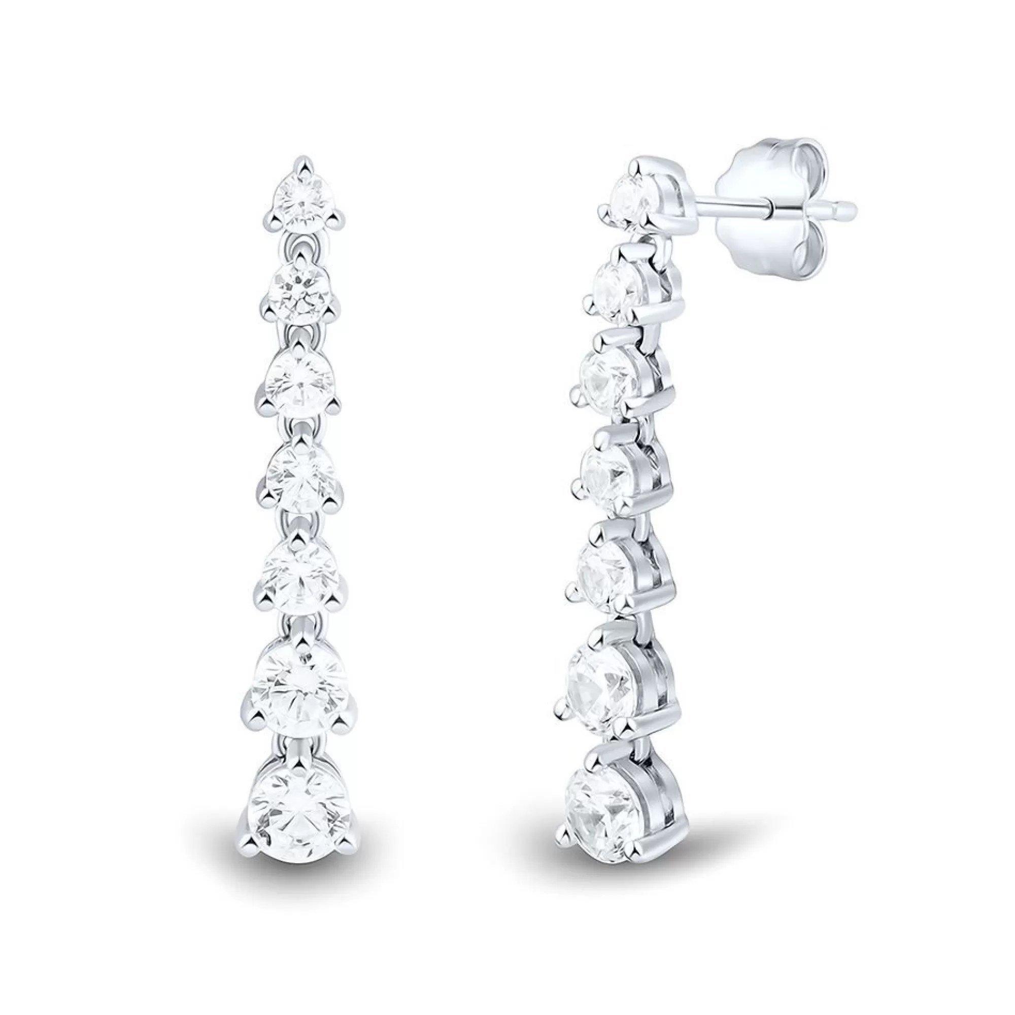Earrings^Light Heart® 1 1/4 Ct. Tw. Lab Grown Diamond Dangle Earrings In 14K White Gold
