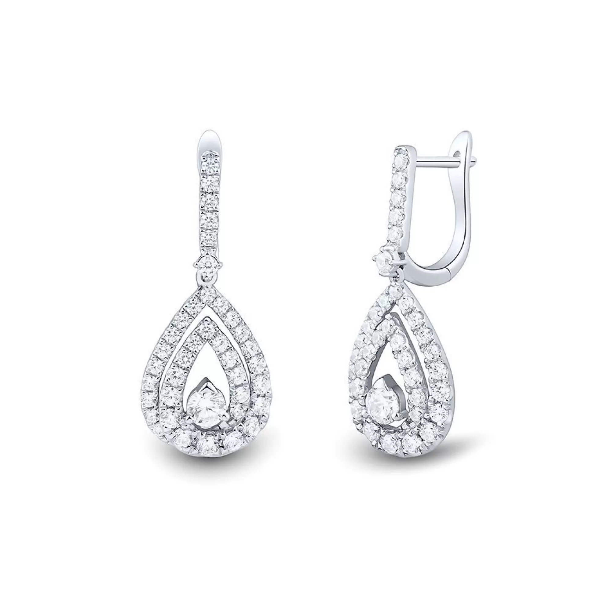 Earrings^Light Heart® 1 1/2 Ct. Tw. Lab Grown Diamond Dangle Earrings In 14K White Gold