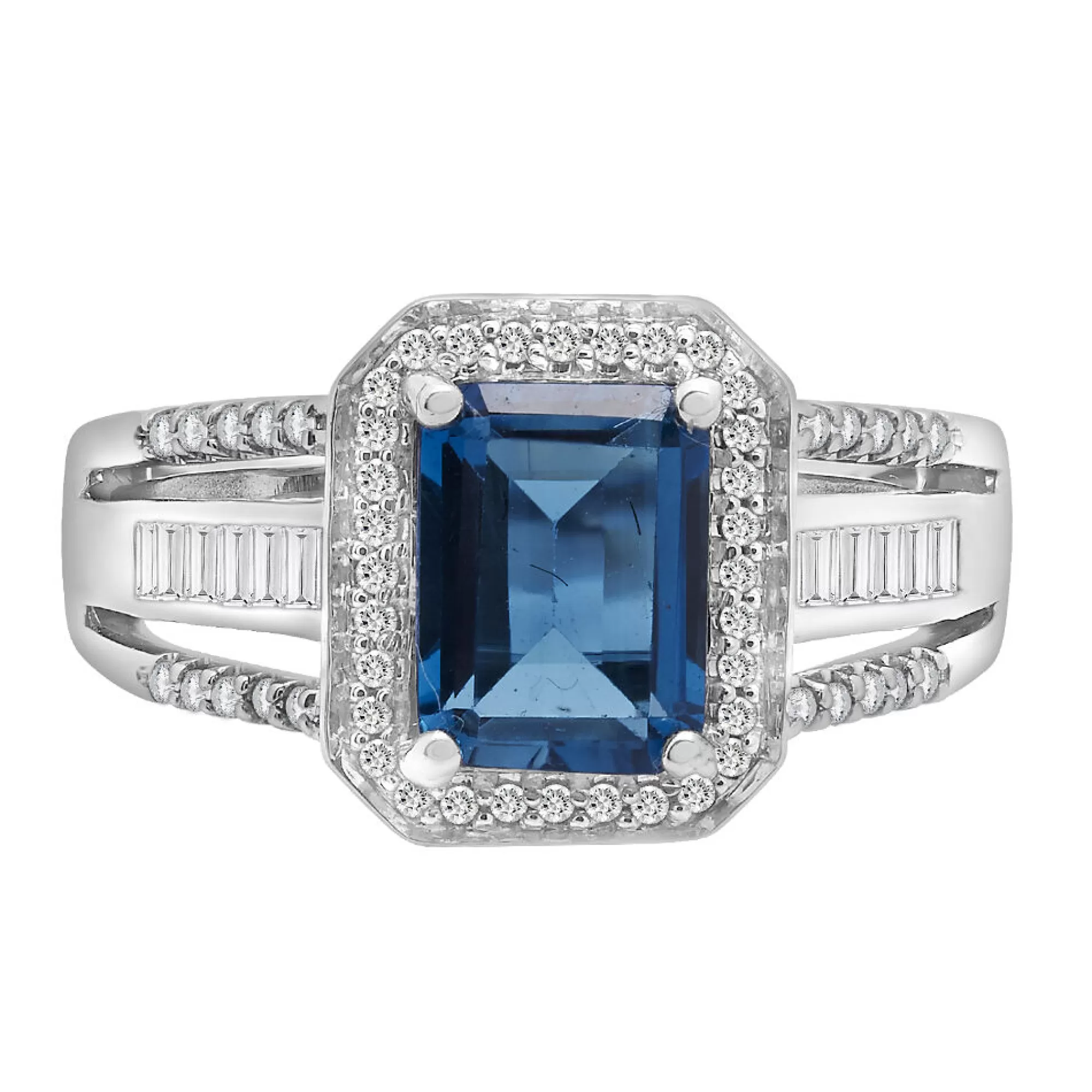 Rings^Layering & Stacking London Blue Topaz & Diamond Ring In Sterling Silver (1/4 Ct. Tw.)