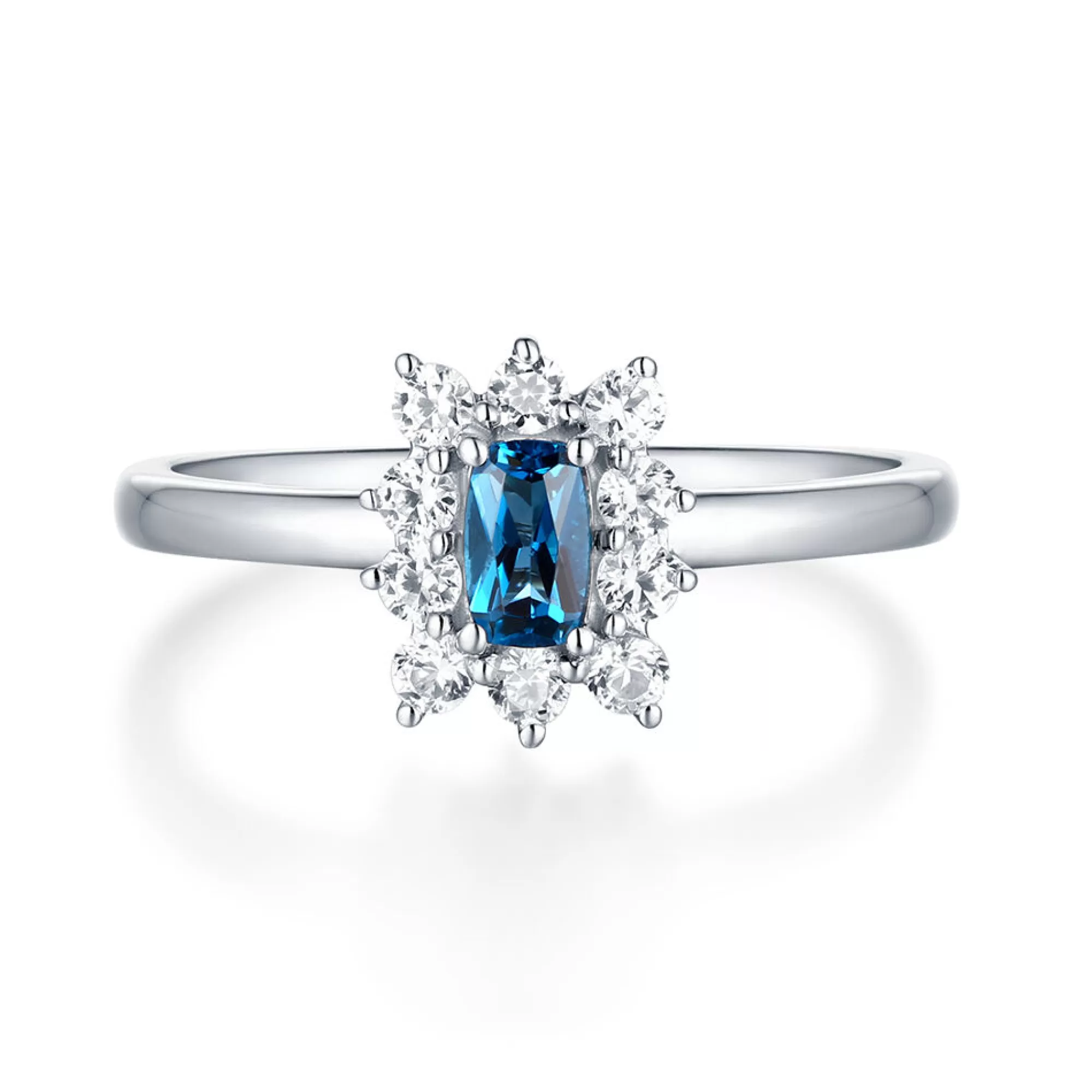 Rings^Layering & Stacking London Blue Topaz & Lab Created White Sapphire Stack Ring In Sterling Silver