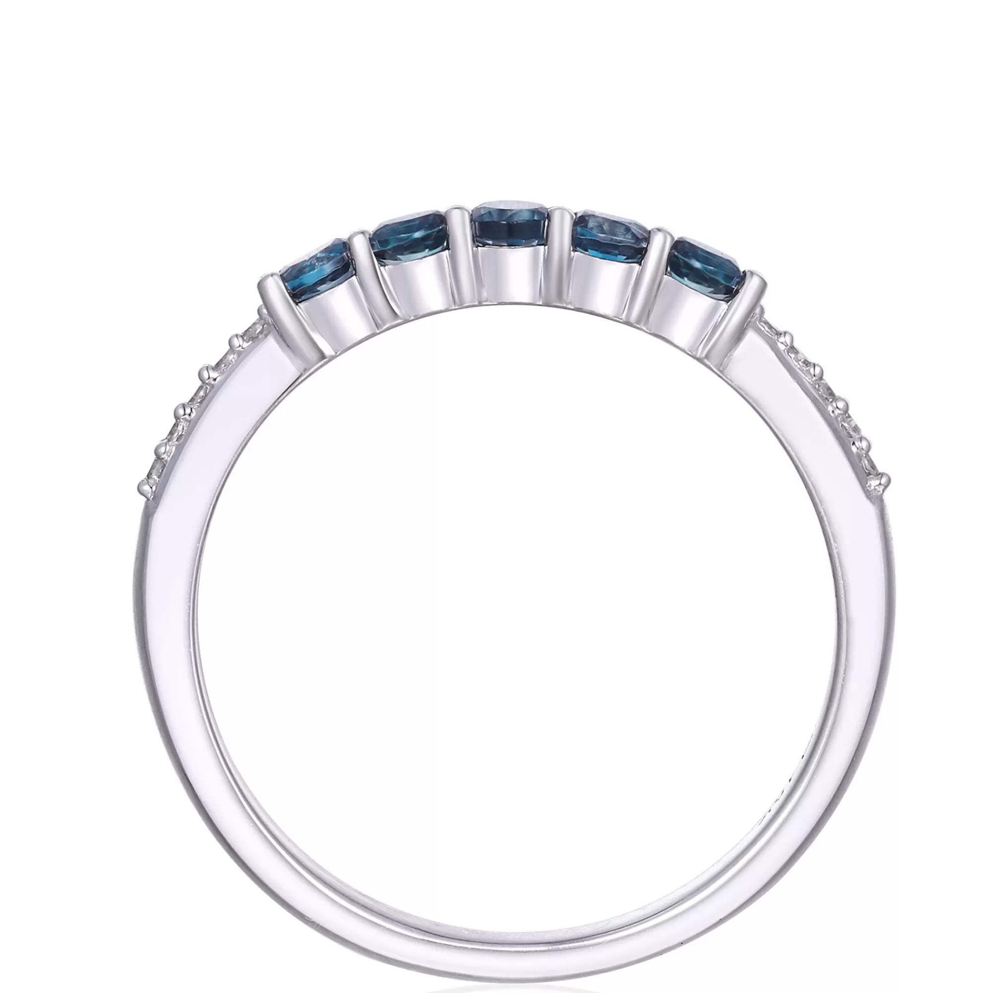 Rings^Layering & Stacking London Blue Topaz And Diamond Accent Stack Ring In 10K White Gold