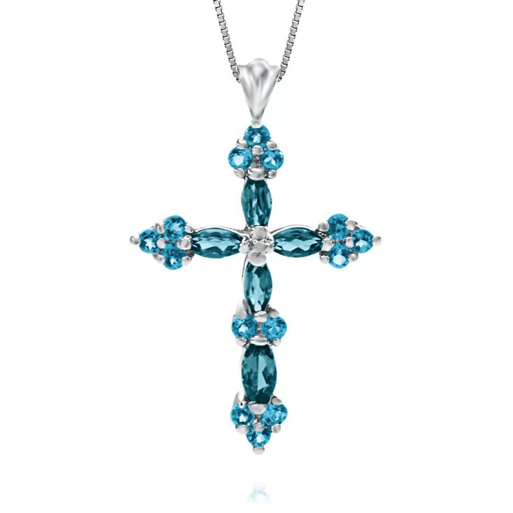 Necklaces & Pendants^* London Blue Topaz Cross Pendant In Sterling Silver