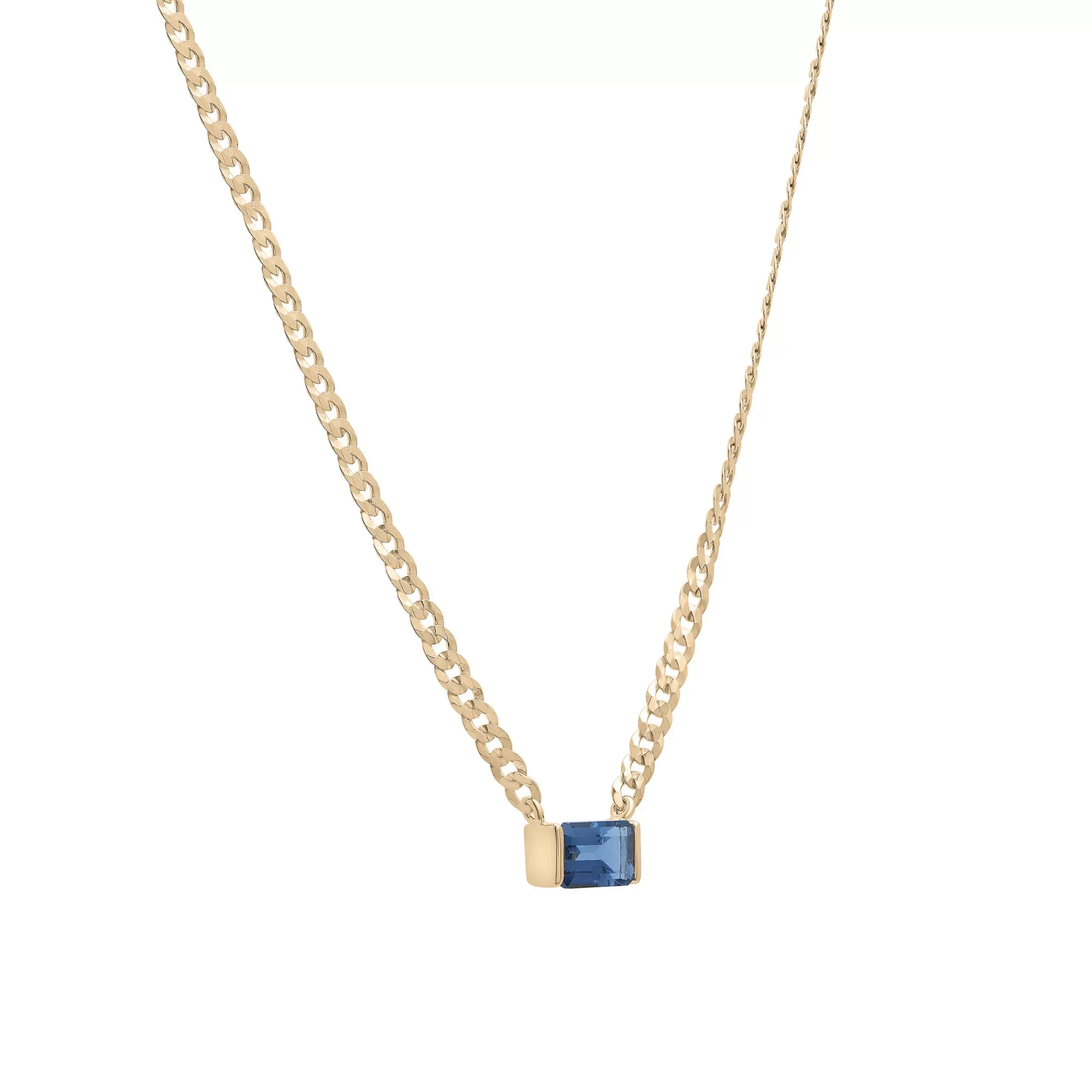 Necklaces & Pendants^Laure by Aurate London Blue Topaz Cuban Link Necklace In Vermeil