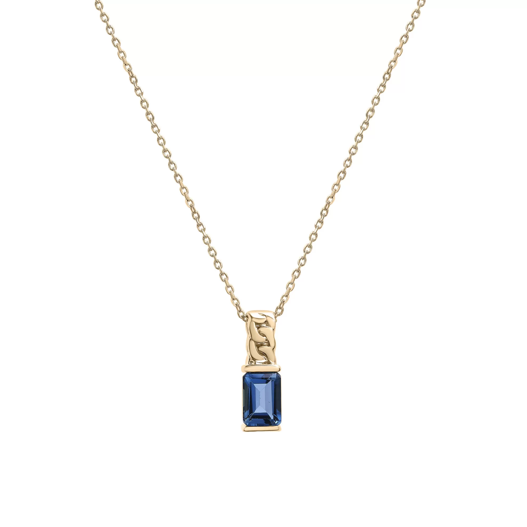 Necklaces & Pendants^Laure by Aurate London Blue Topaz Curb Link Pendant In Vermeil