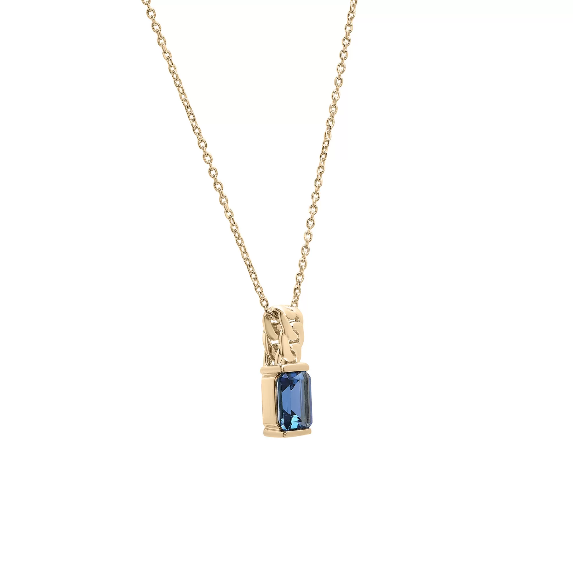 Necklaces & Pendants^Laure by Aurate London Blue Topaz Curb Link Pendant In Vermeil