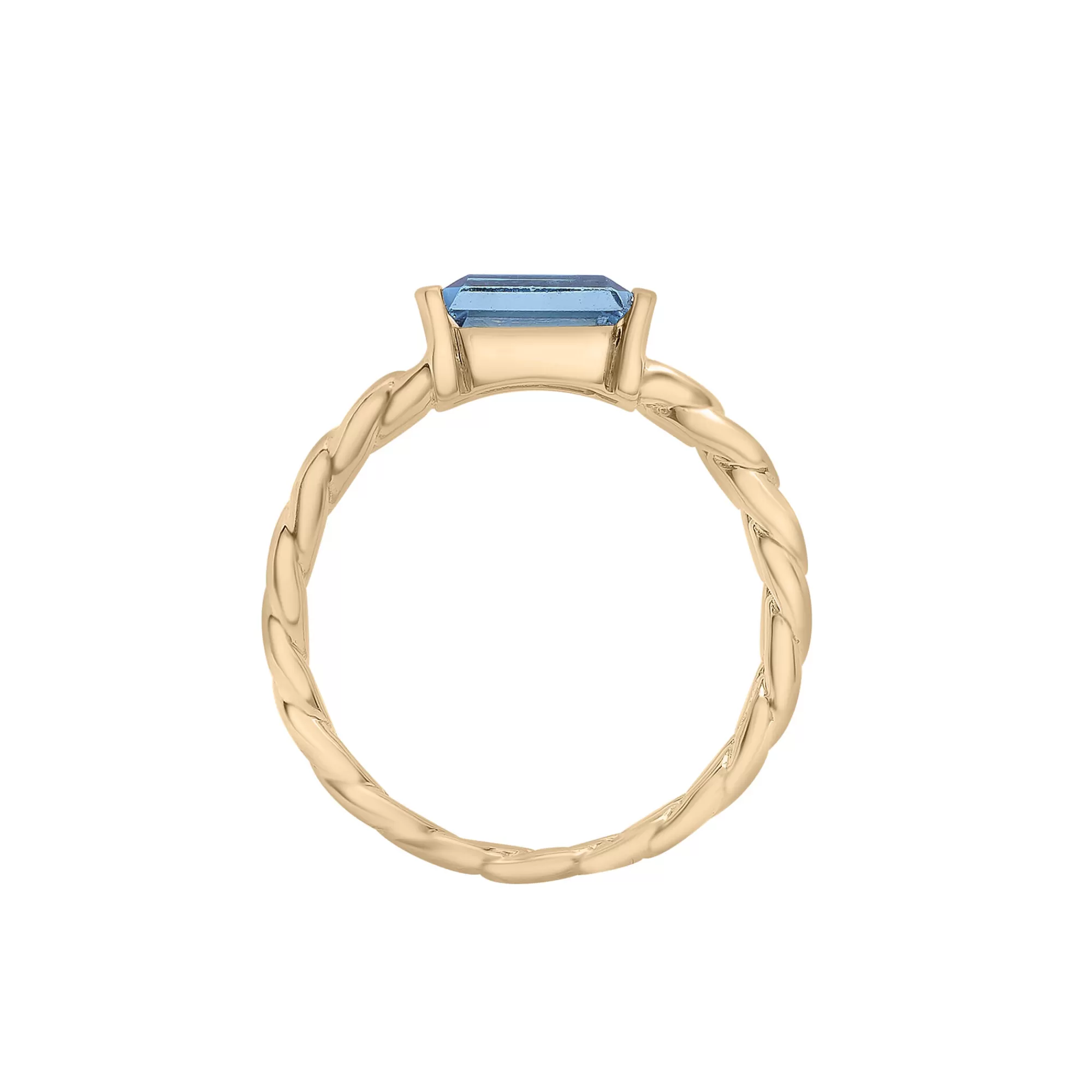 Rings^Laure by Aurate London Blue Topaz Curb Link Ring In Vermeil