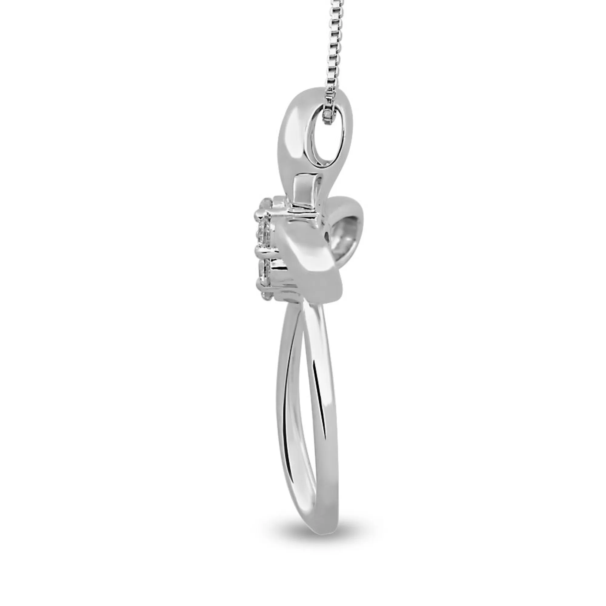 Necklaces & Pendants^Mirabela® Loop Cross Pendant In 10K White Gold (1/4 Ct. Tw.)