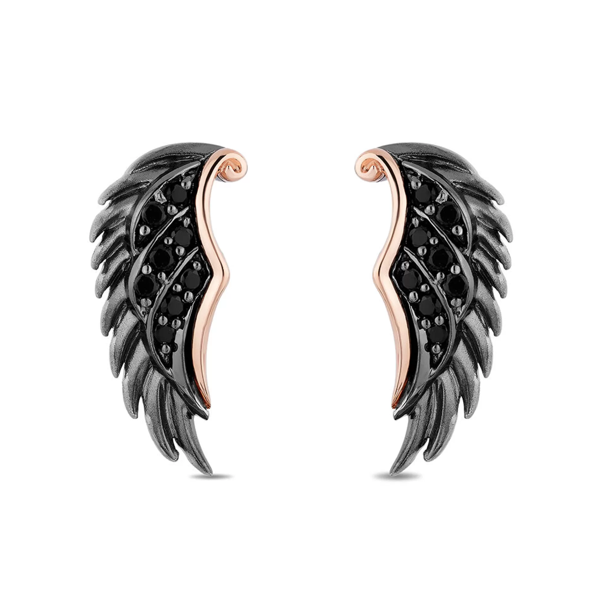 Earrings^Enchanted Disney Maleficent Black Diamond Earrings In Black Rhodium-Plated Sterling Silver (1/7 Ct. Tw.)