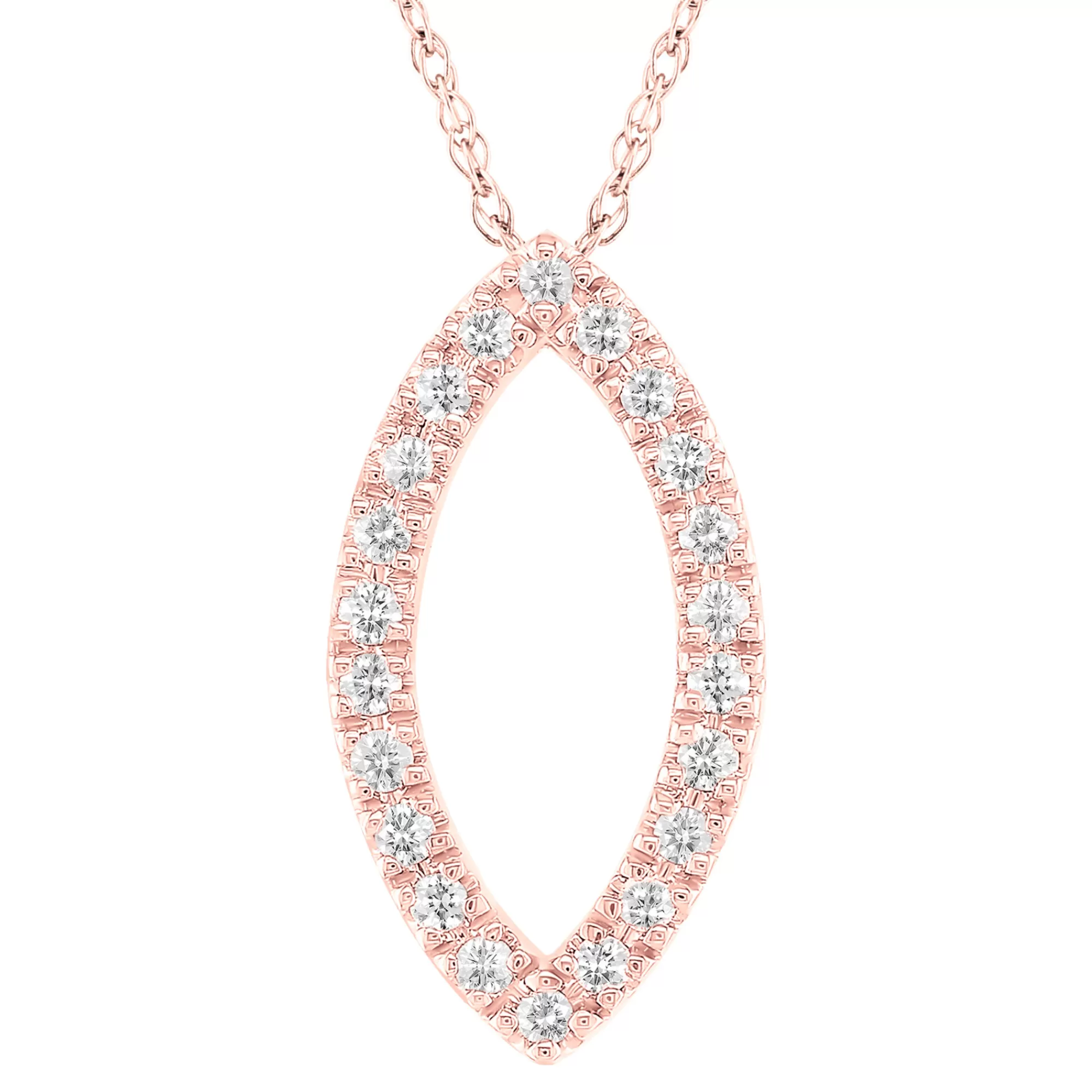 Necklaces & Pendants^* Marquise-Shaped Diamond Pendant In 10K Rose Gold (1/10 Ct. Tw.)