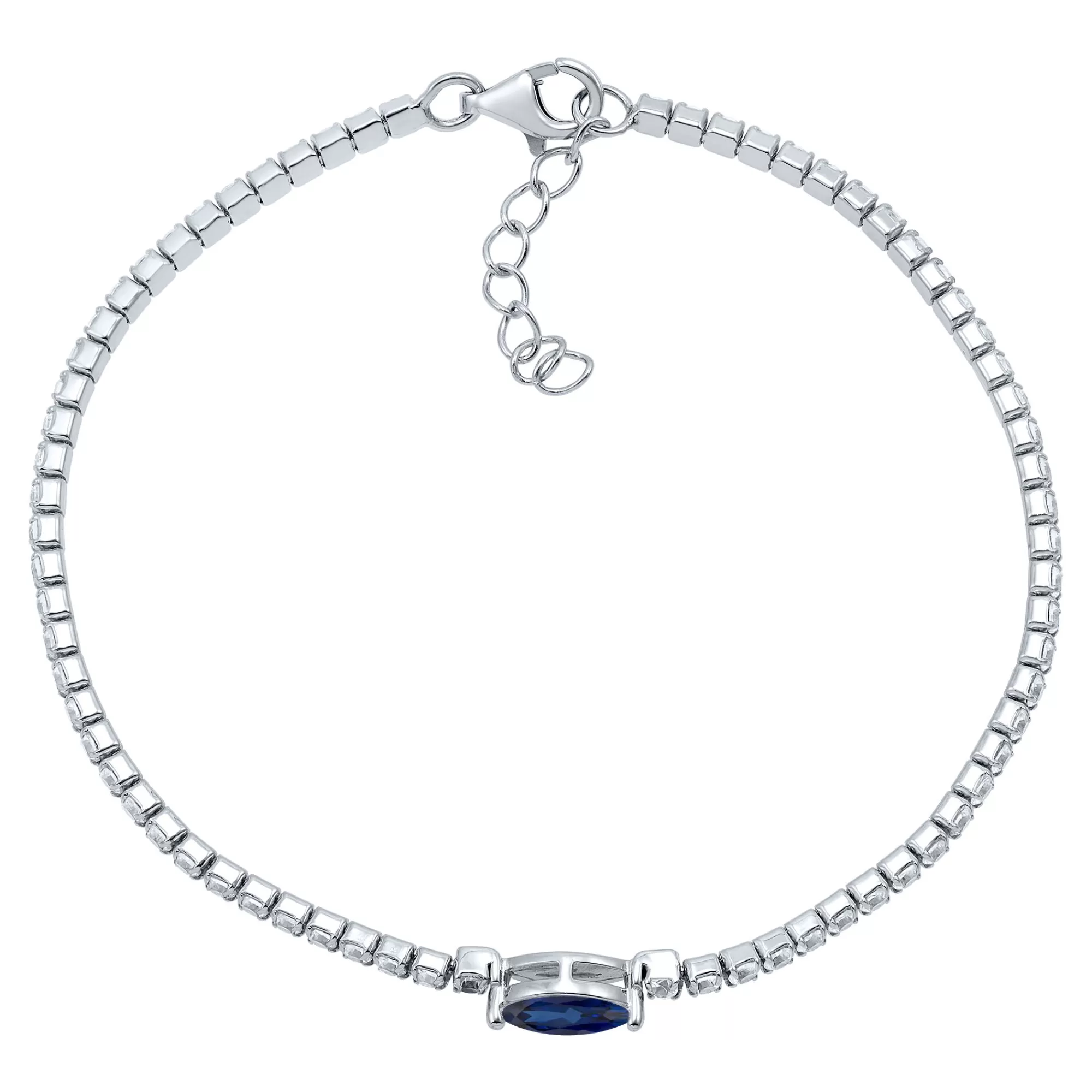 Bracelets^Layering & Stacking Marquise-Shaped Lab Created Blue & White Sapphire Bracelet In Sterling Silver