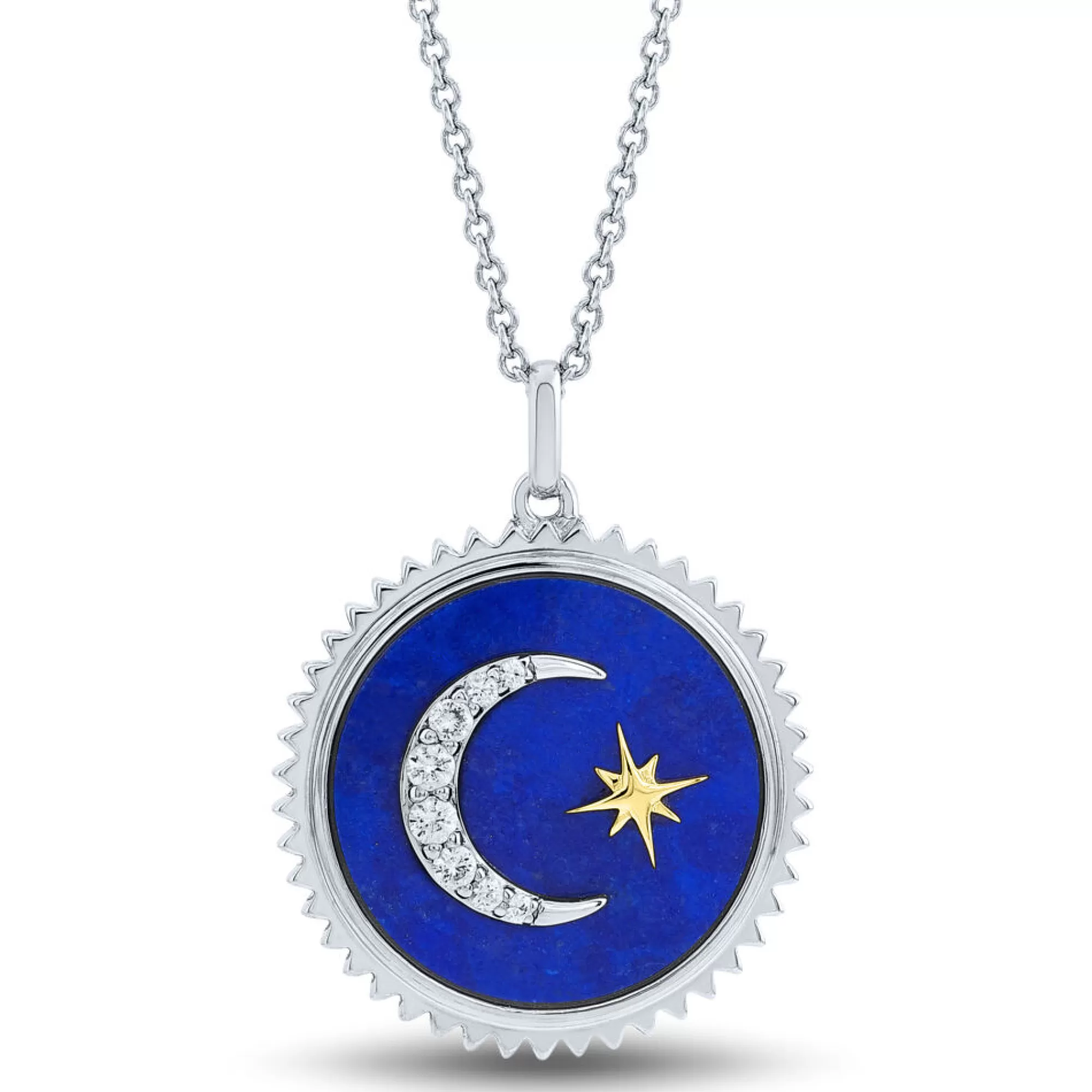 Necklaces & Pendants^* Medallion Necklace With Crescent Moon & Lapis In Sterling Silver