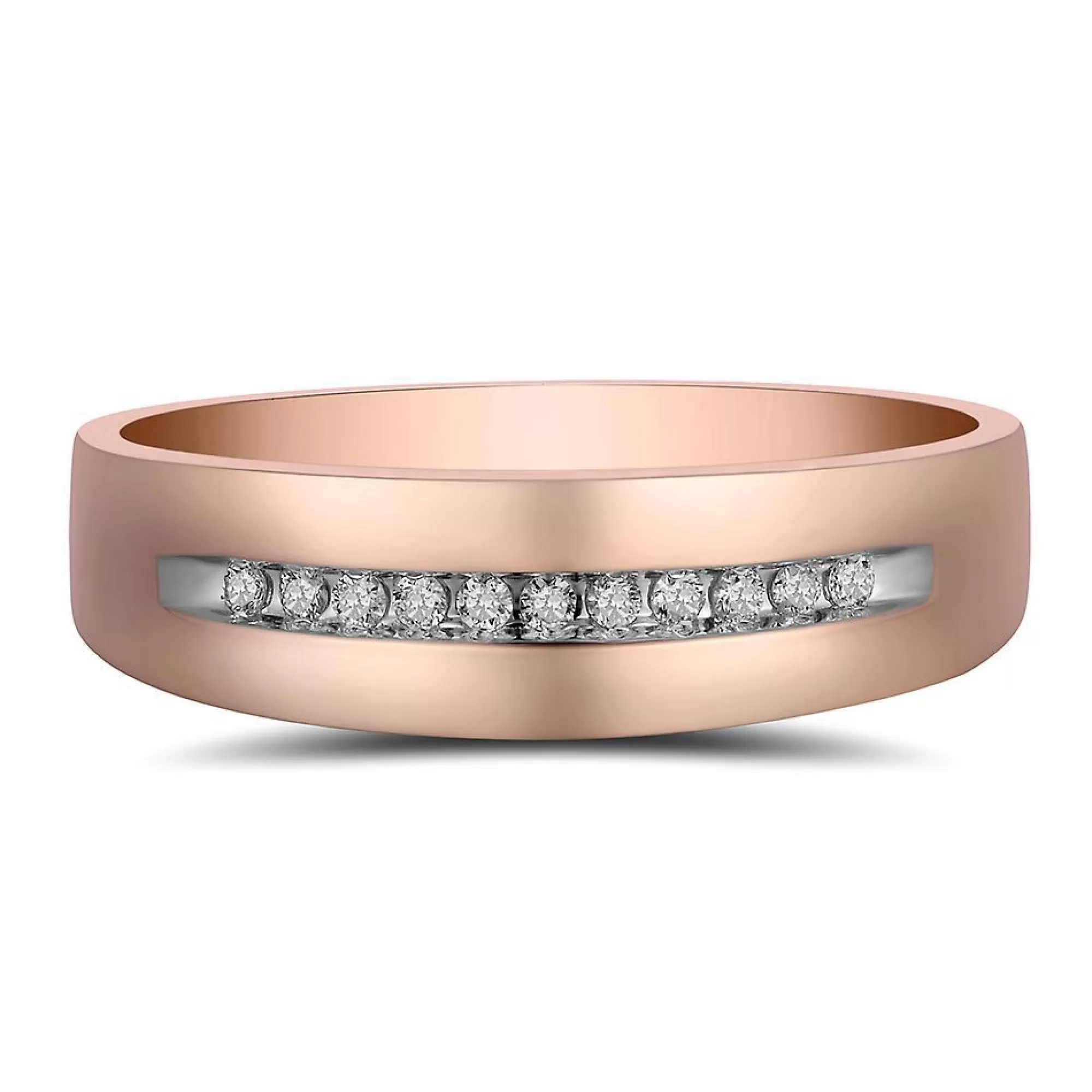 Men's Jewelry^* Men's 1/10 Ct. Tw. Diamond Band In 10K Rose Gold