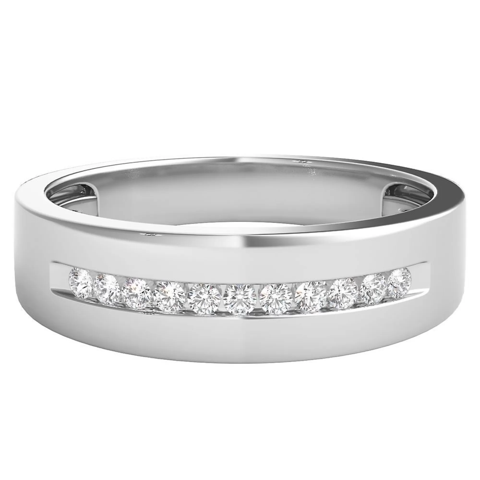 Men's Jewelry^* Men's 1/10 Ct. Tw. Diamond Band In 10K White Gold