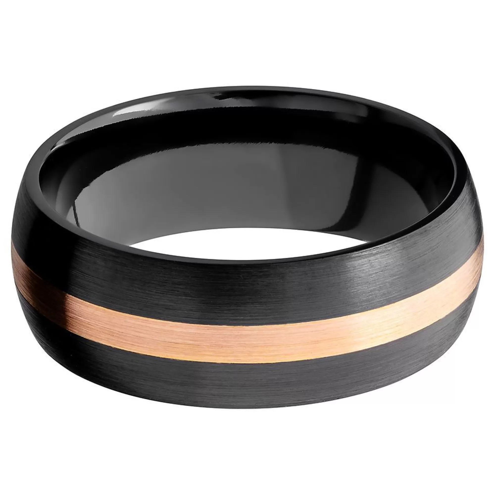 Men's Jewelry^Lashbrook Men's Band In Black Zirconium & 14K Rose Gold, 8Mm