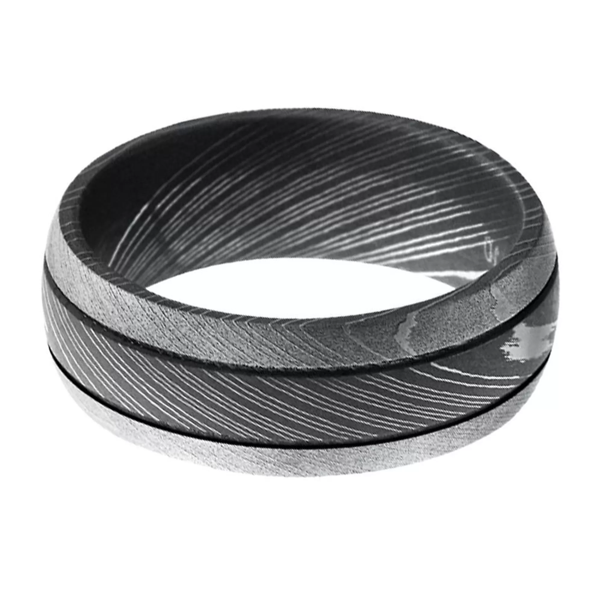 Men's Jewelry^Lashbrook Men's Band In Damascus Steel, 8Mm